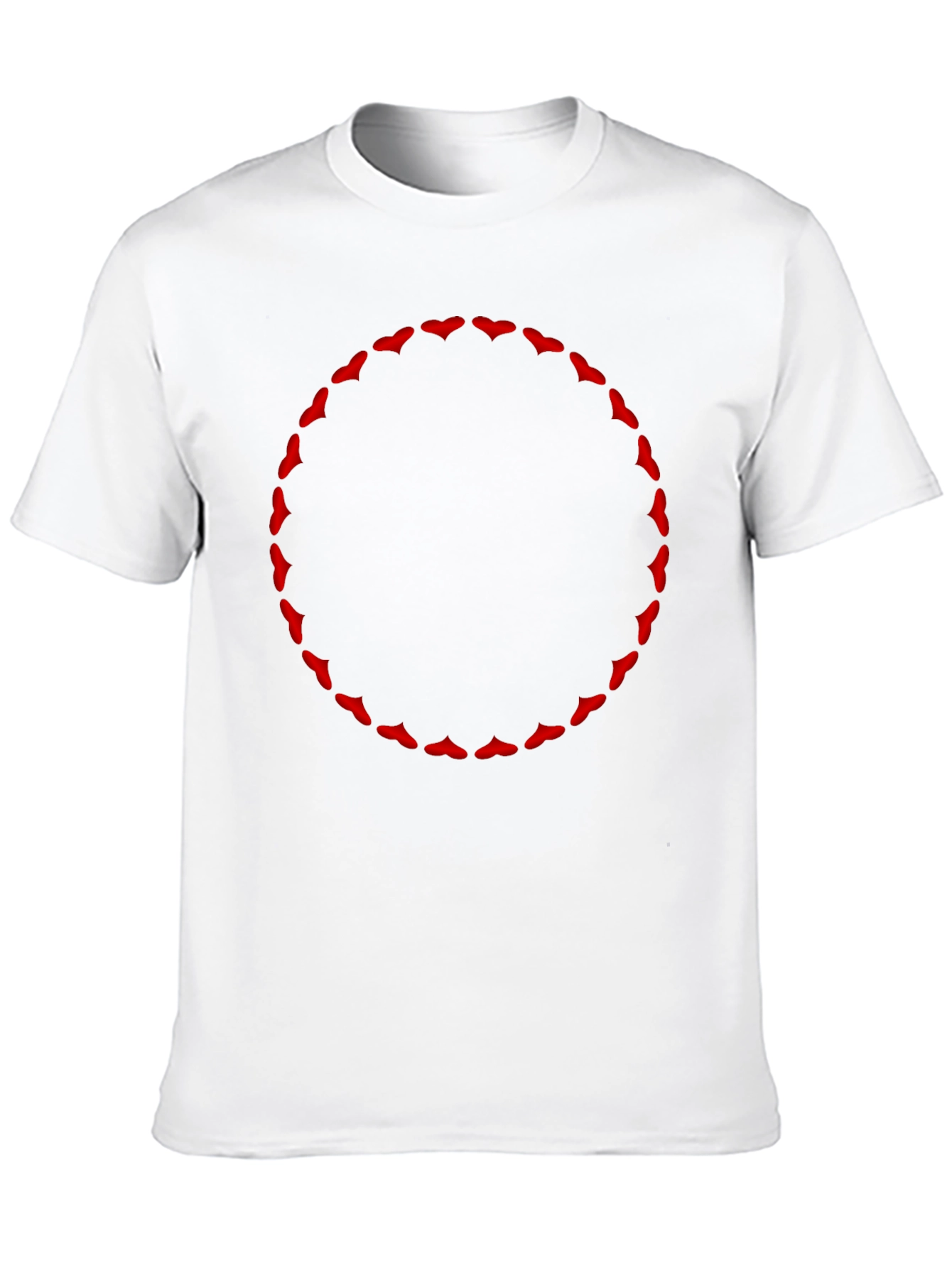 Graphic Tee - Red Hearts Circle Design