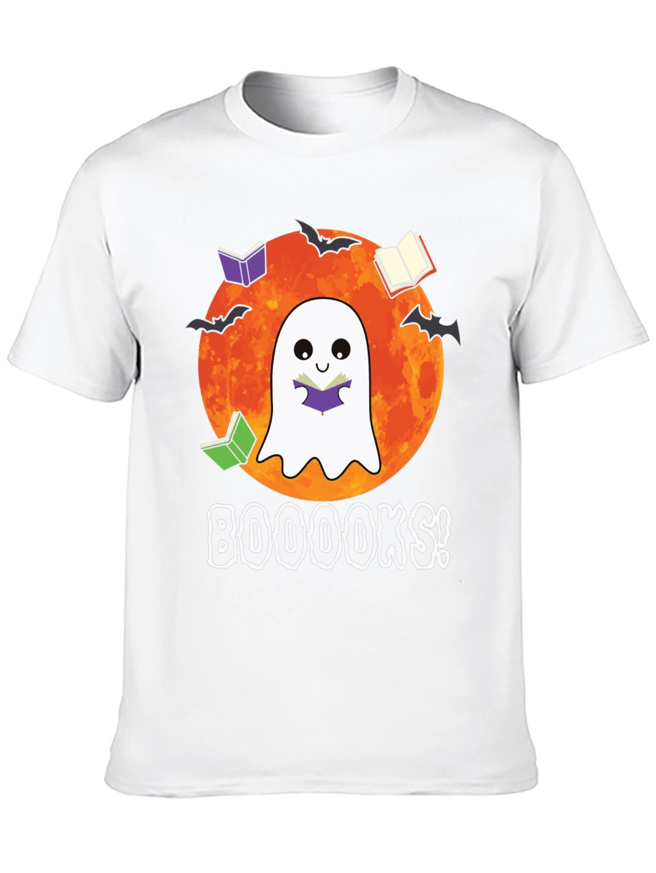 Booooks Halloween Reading Ghost T-Shirt