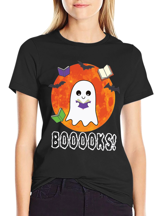 Booooks Halloween Reading Ghost T-Shirt