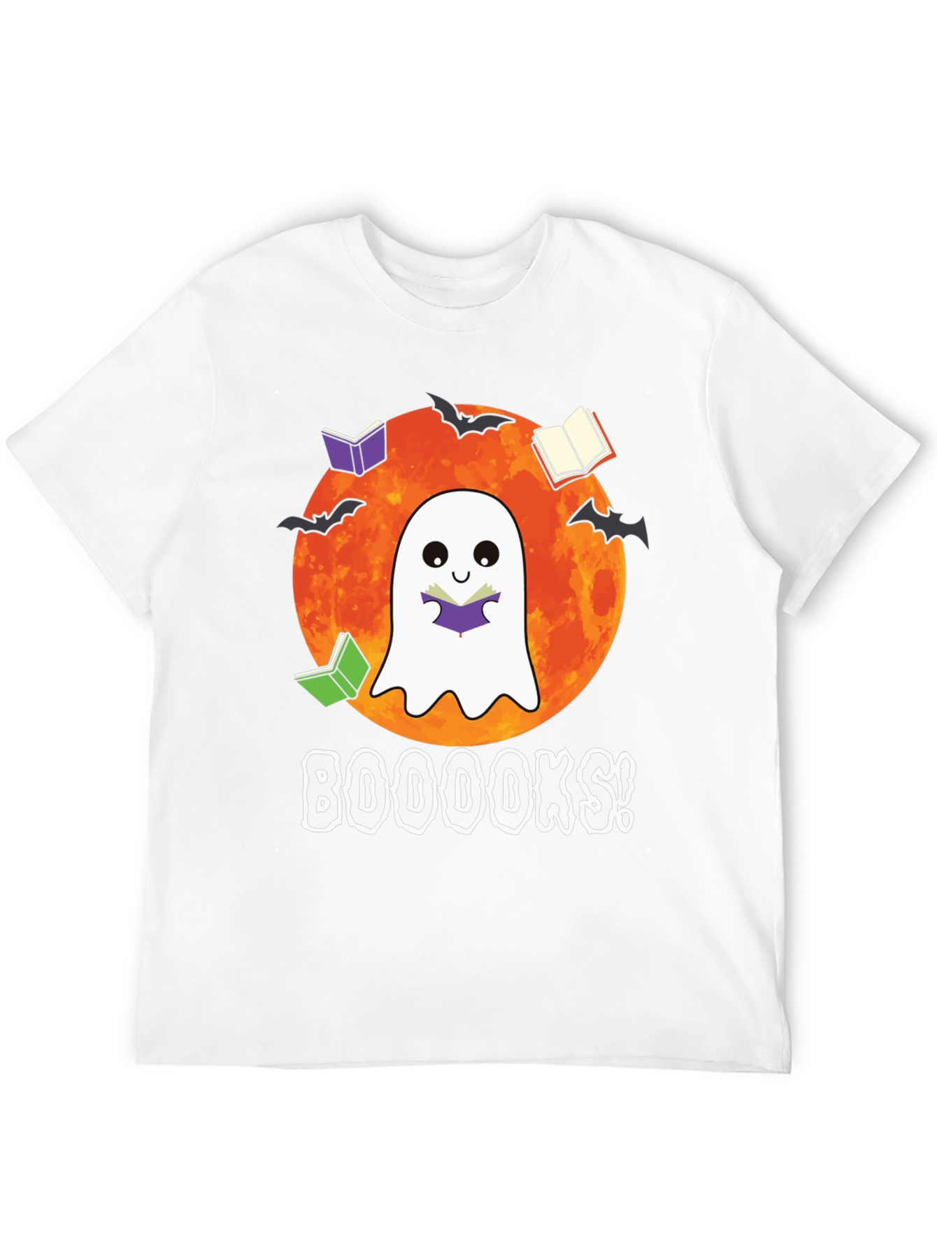 Booooks Halloween Reading Ghost T-Shirt