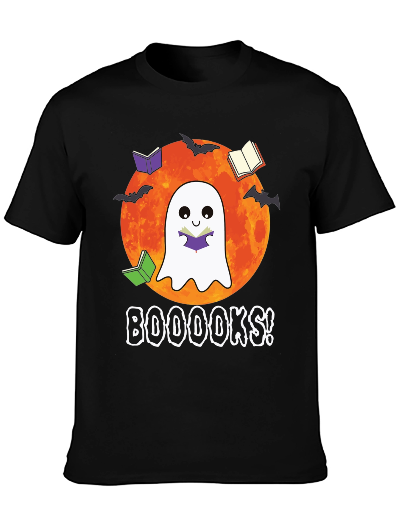 Booooks Halloween Reading Ghost T-Shirt