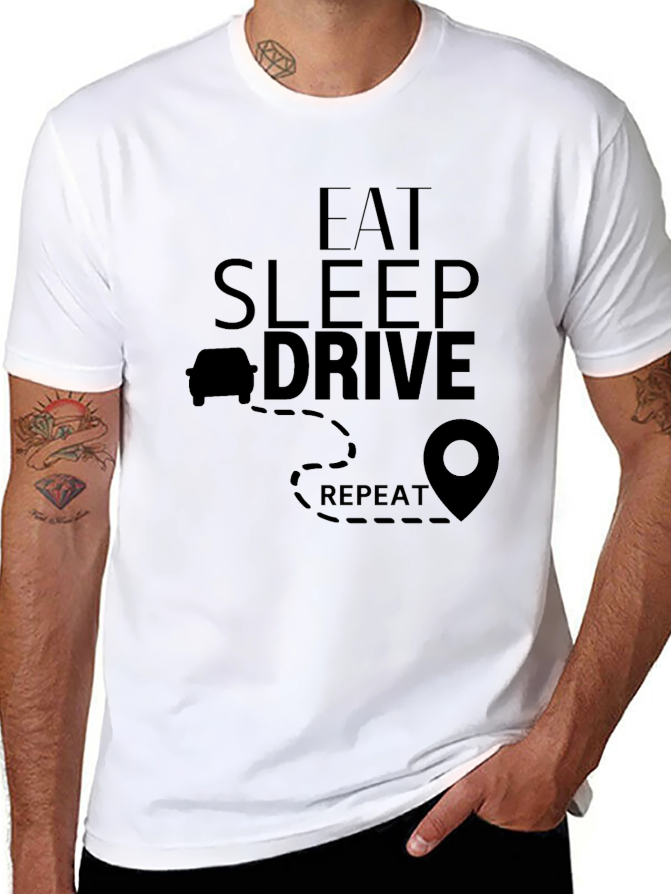 Eat Sleep Drive Repeat Black T-Shirt