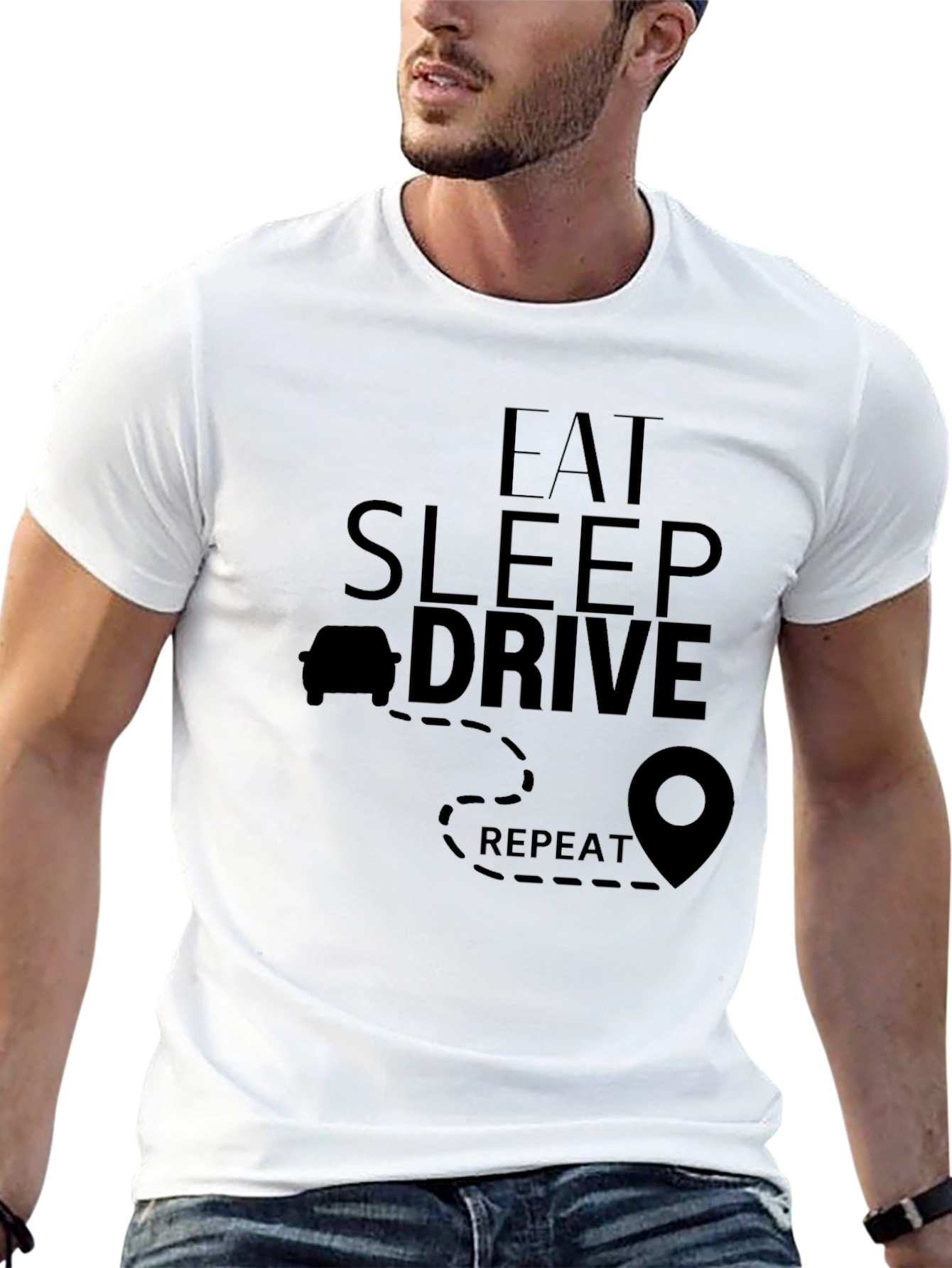 Eat Sleep Drive Repeat Black T-Shirt