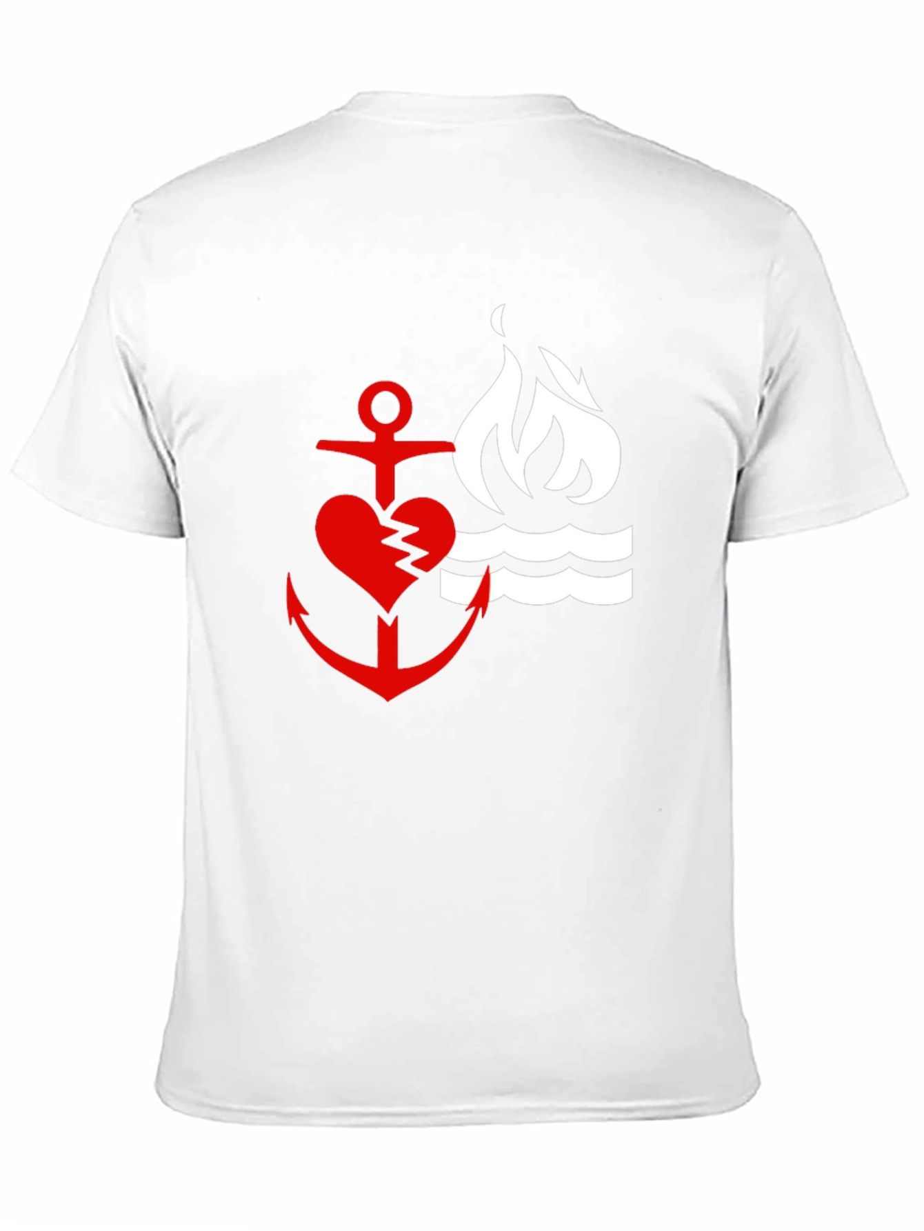 Red Heart Anchor & Flame Black T-Shirt