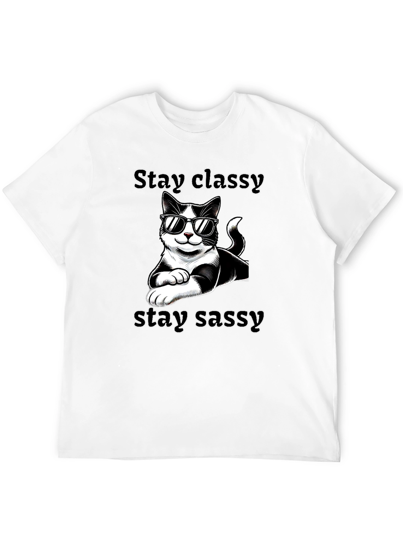 Stay Classy Sassy Cat T-Shirt Black