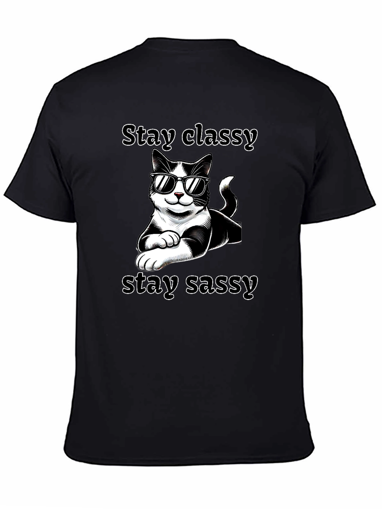 Stay Classy Sassy Cat T-Shirt Black