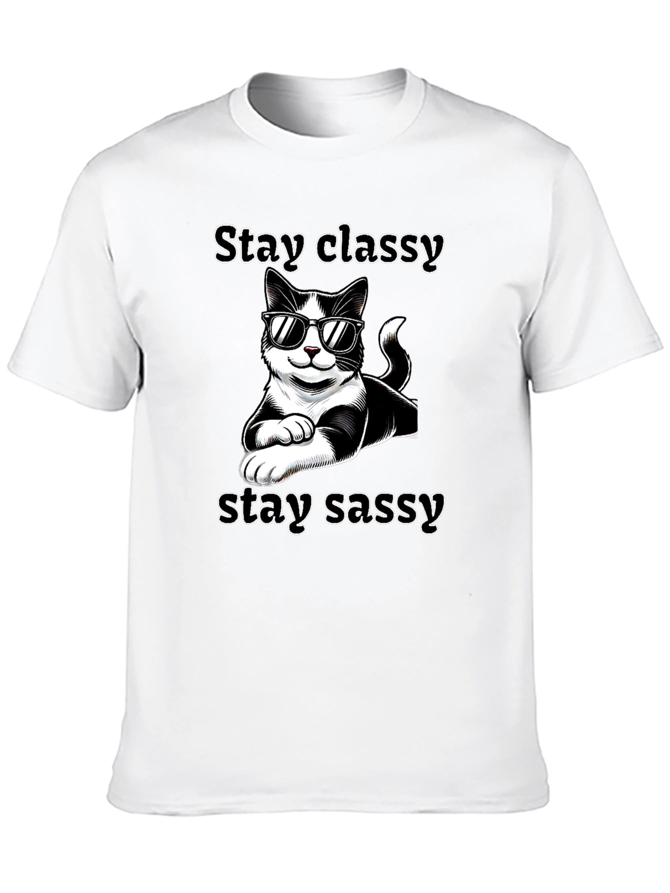 Stay Classy Sassy Cat T-Shirt Black