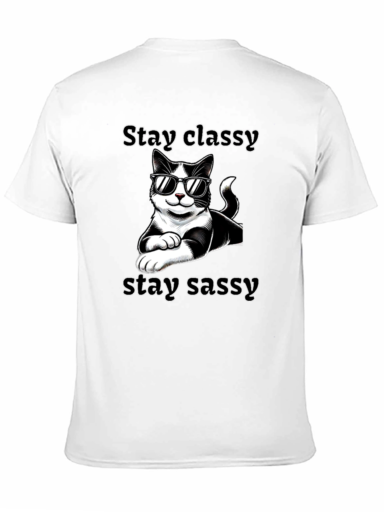 Stay Classy Sassy Cat T-Shirt Black