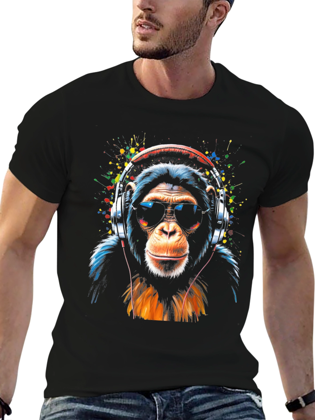 Cool Monkey Graphic Tee - Black T-Shirt