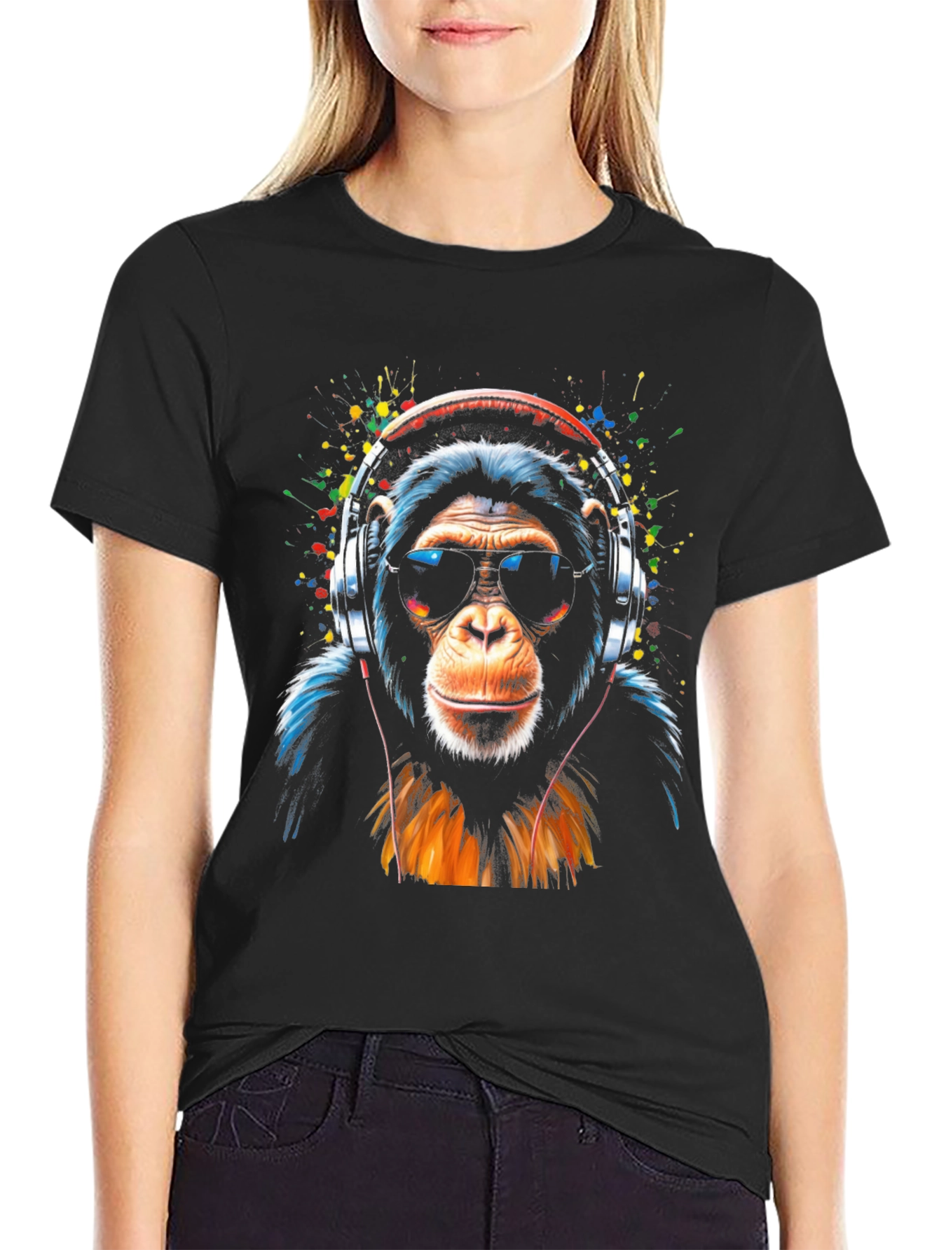 Cool Monkey Graphic Tee - Black T-Shirt