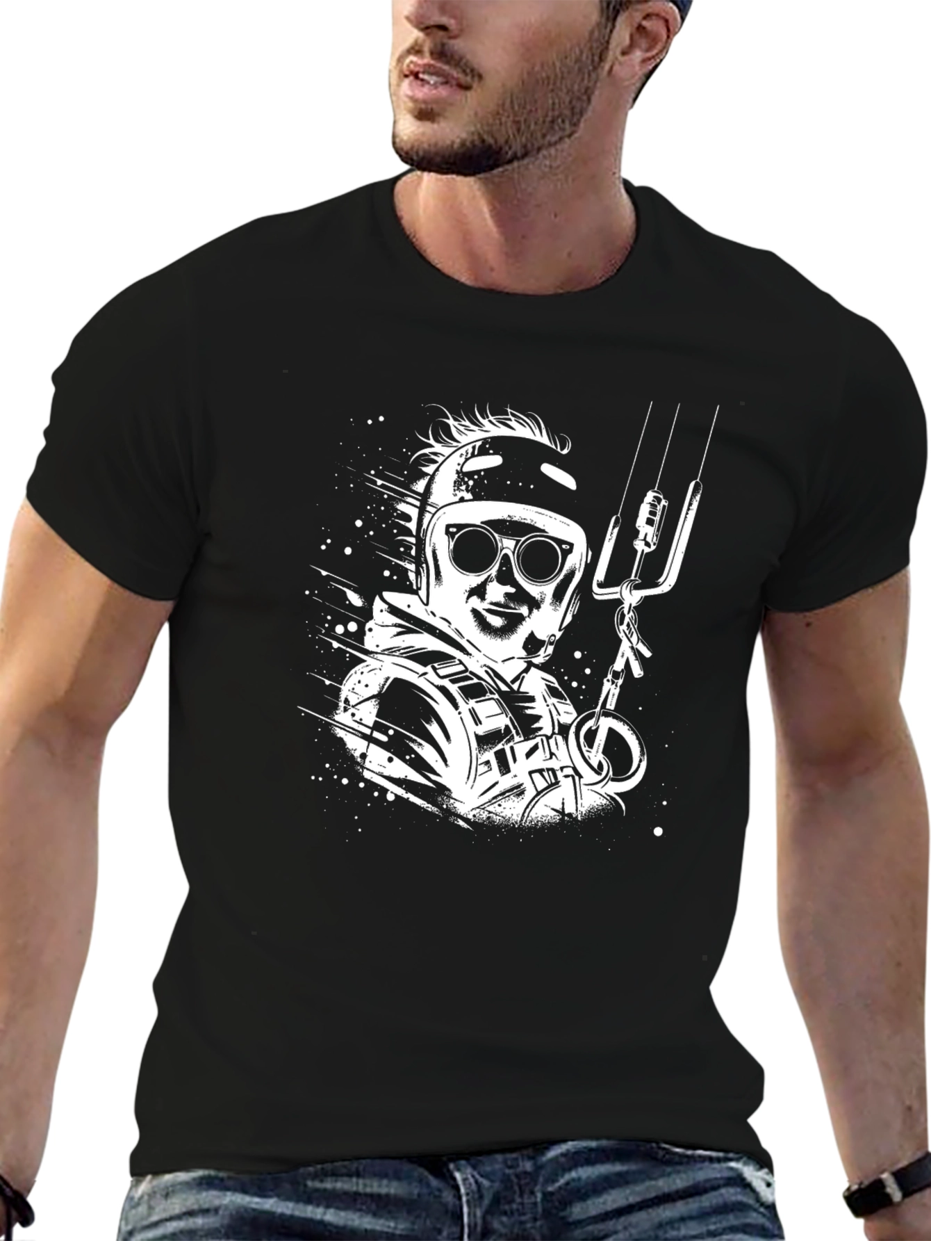 Cool Adventure Seeker Graphic Tee - Black