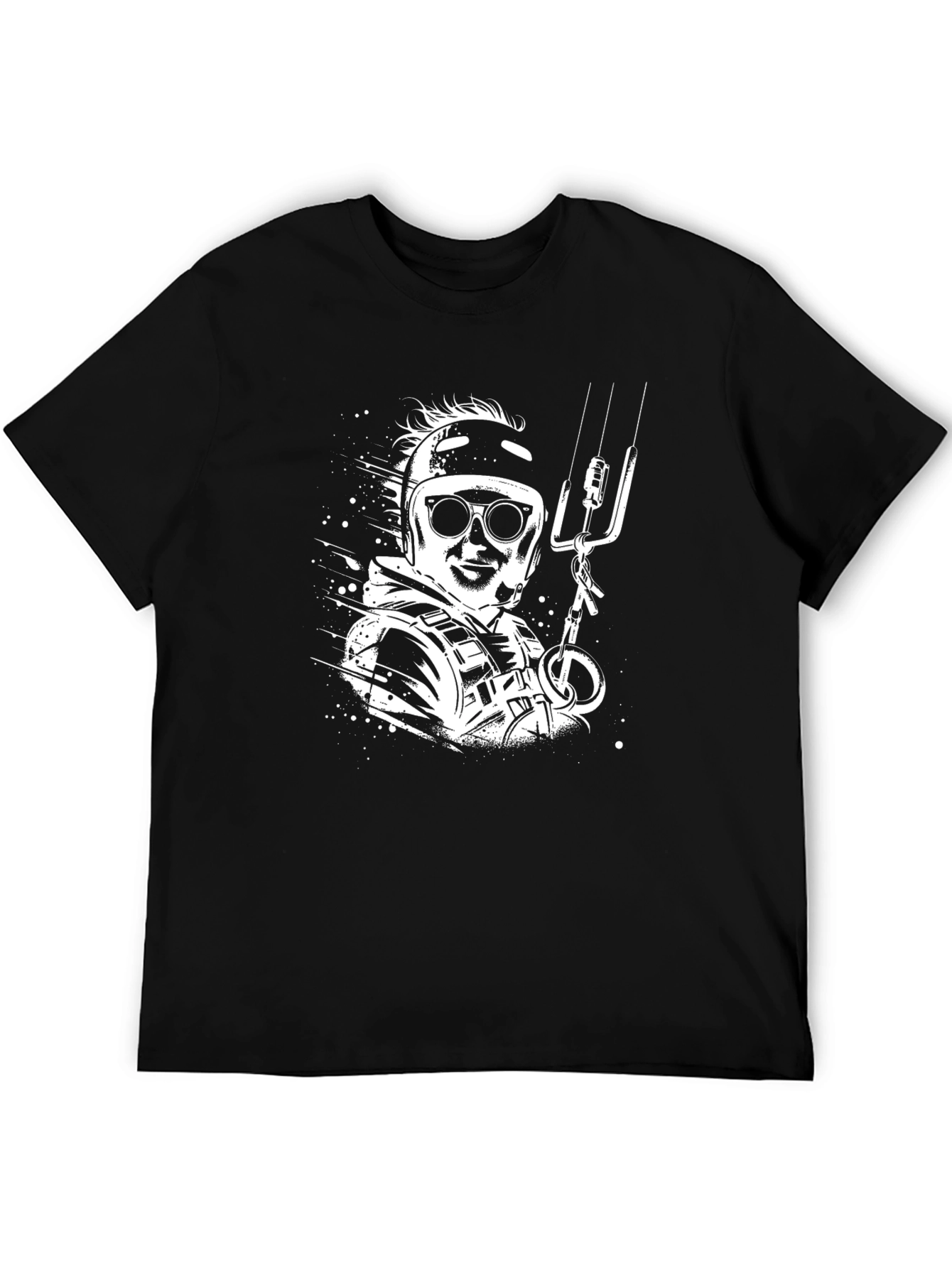 Cool Adventure Seeker Graphic Tee - Black