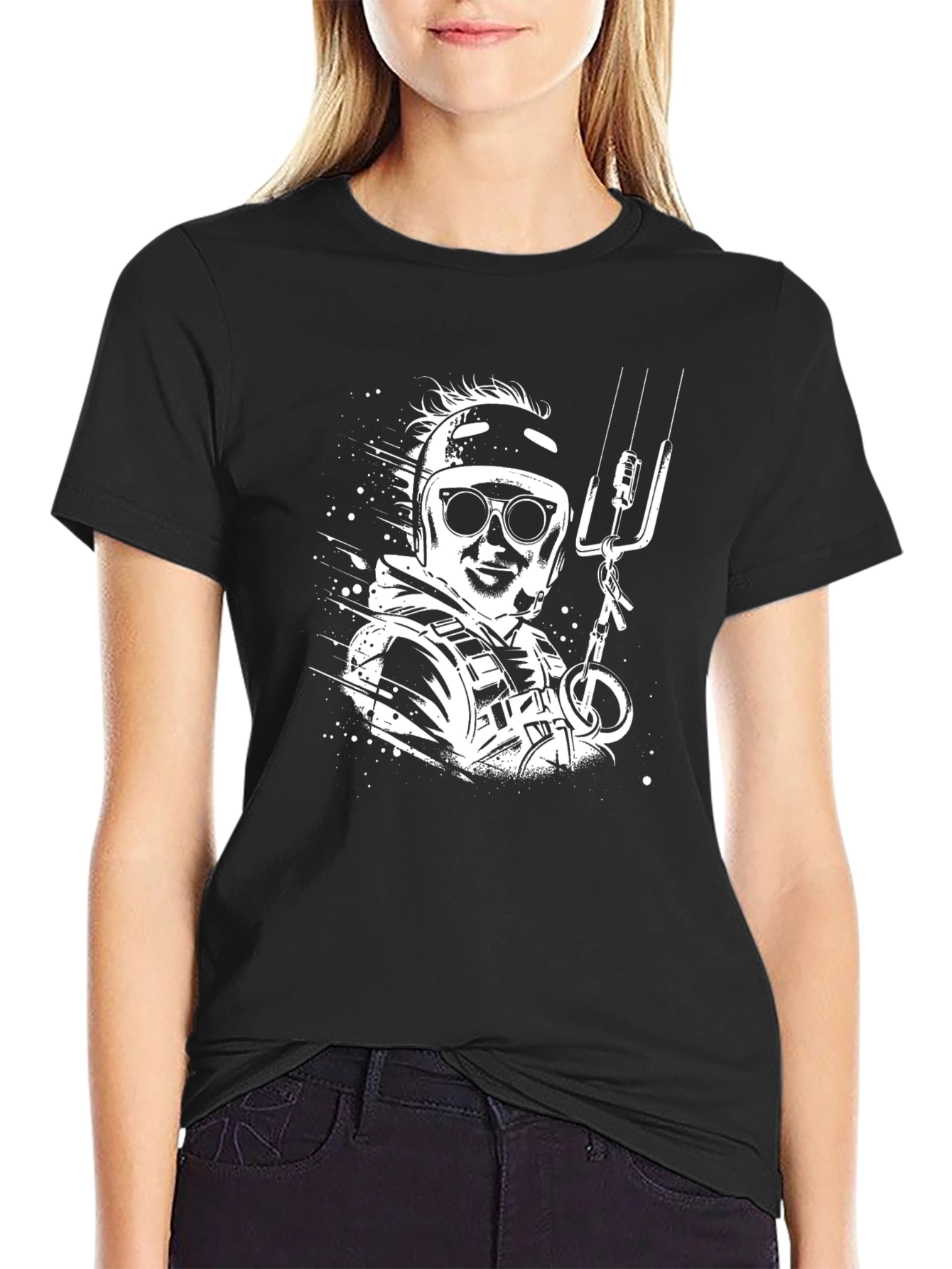 Cool Adventure Seeker Graphic Tee - Black