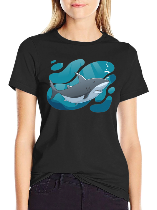 Shark Graphic Black T-Shirt - Stylish Sea Life Tee