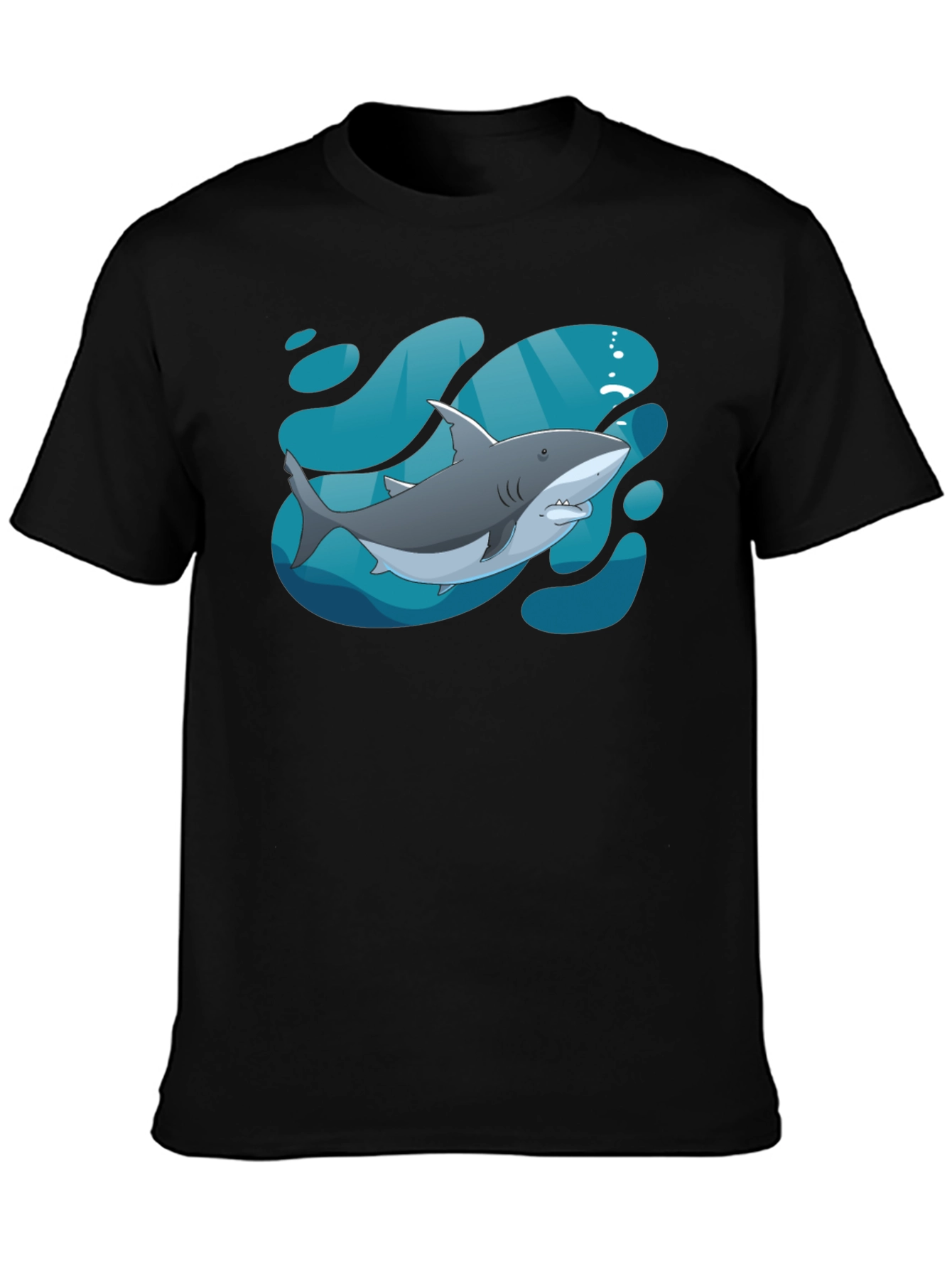 Shark Graphic Black T-Shirt - Stylish Sea Life Tee