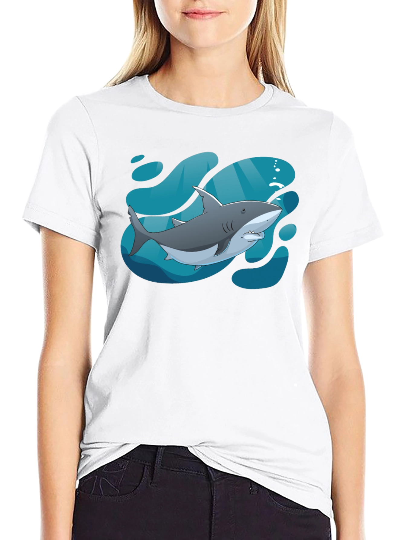 Shark Graphic Black T-Shirt - Stylish Sea Life Tee