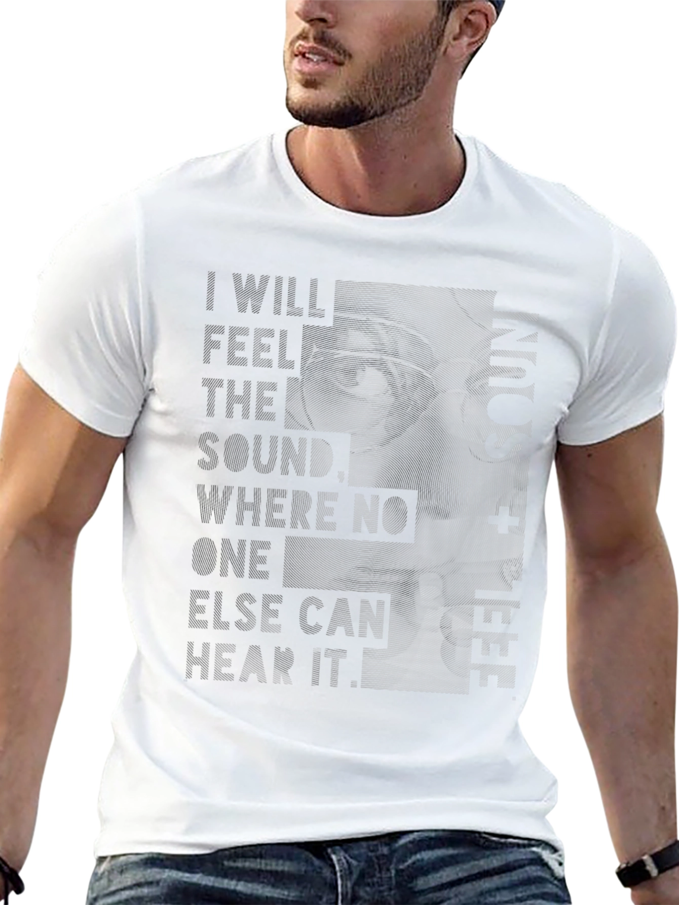 Abstract Face Graphic T-Shirt - I Feel Sound