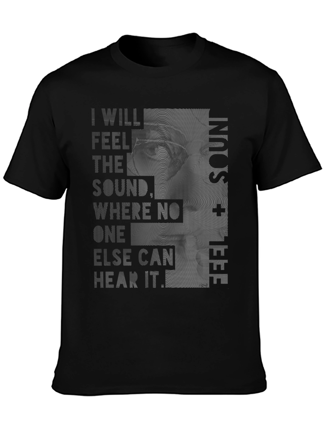 Abstract Face Graphic T-Shirt - I Feel Sound