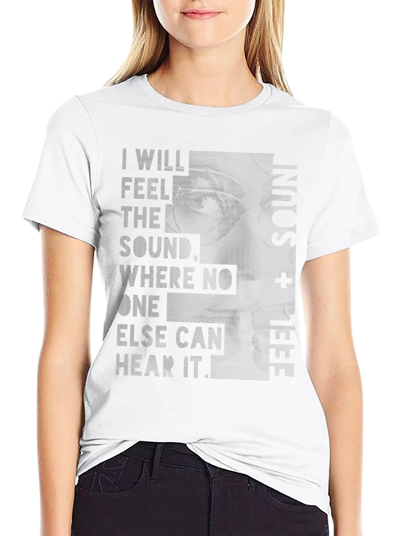 Abstract Face Graphic T-Shirt - I Feel Sound