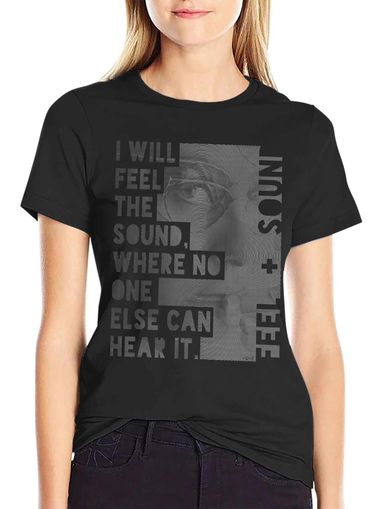 Abstract Face Graphic T-Shirt - I Feel Sound