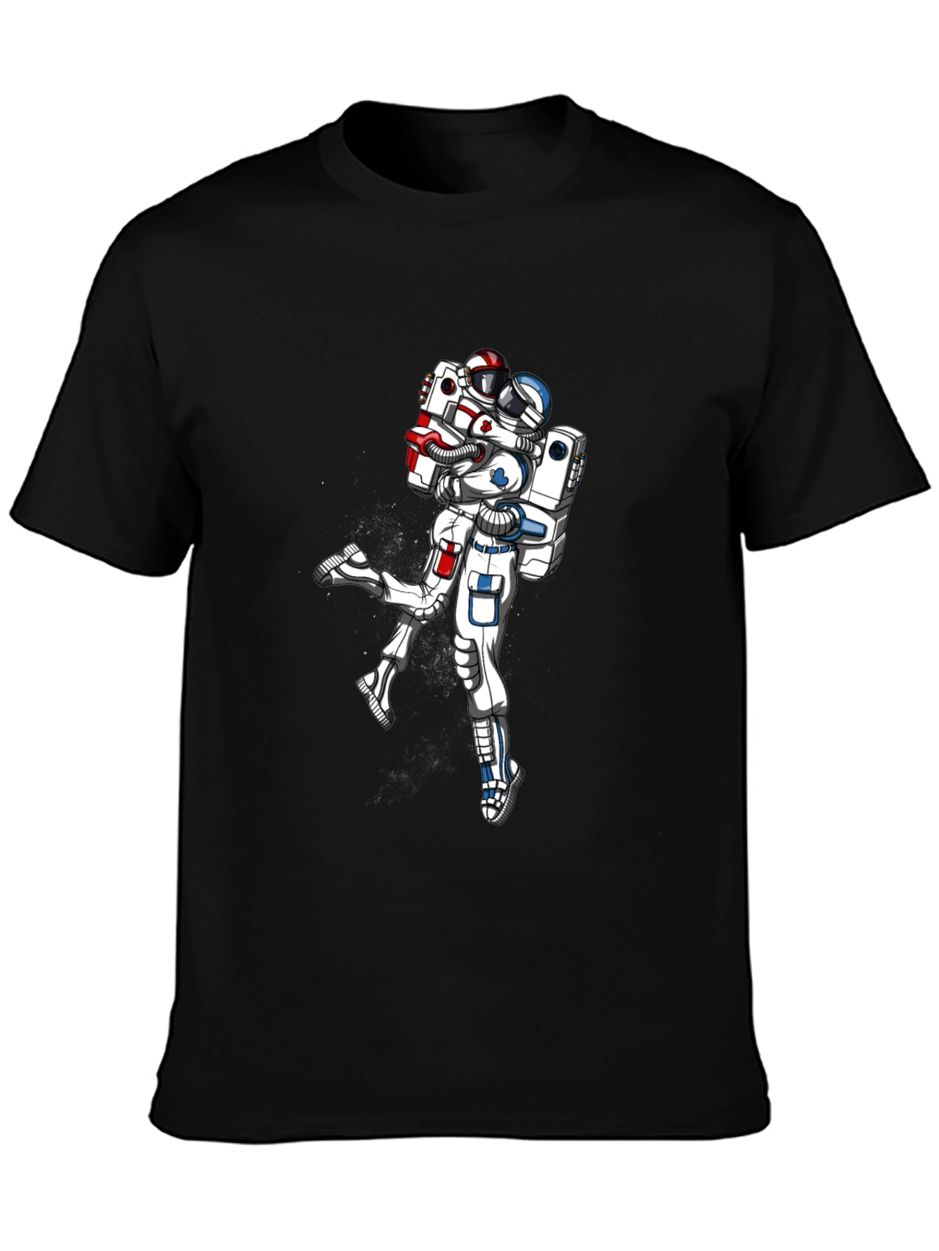 Astronaut Love Black Tee - Space Romance T-Shirt