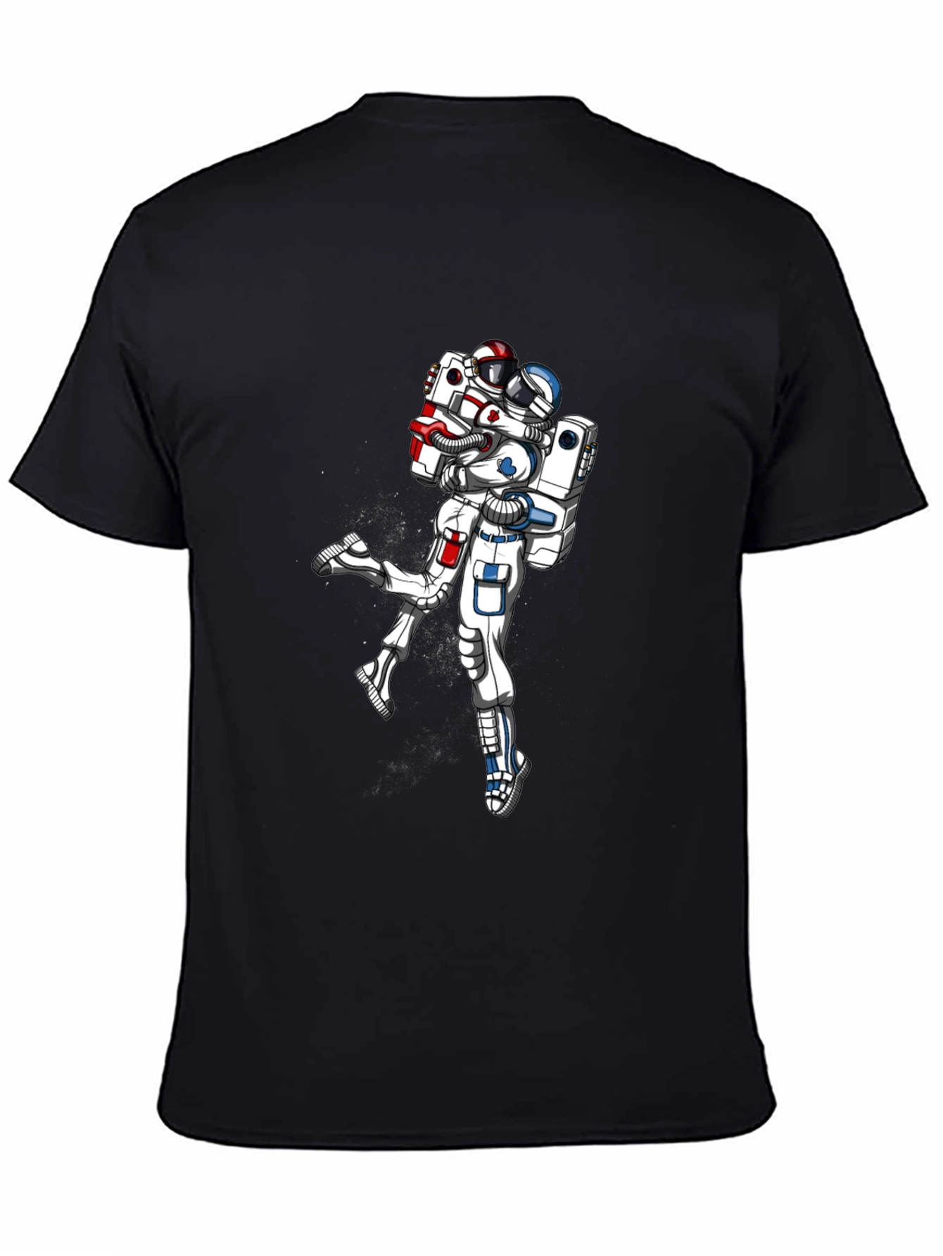 Astronaut Love Black Tee - Space Romance T-Shirt