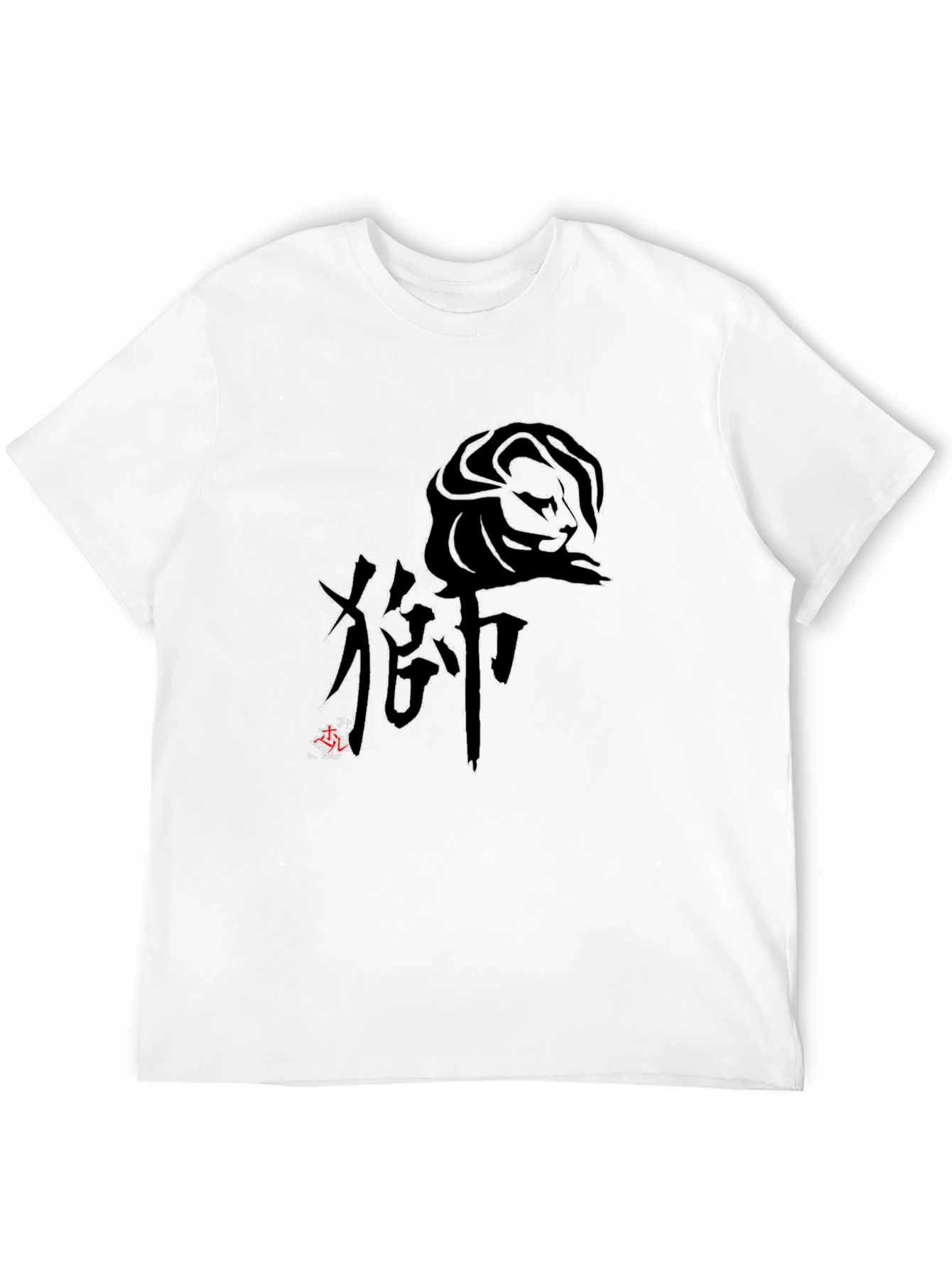 Lion Kanji Graphic Black T-Shirt