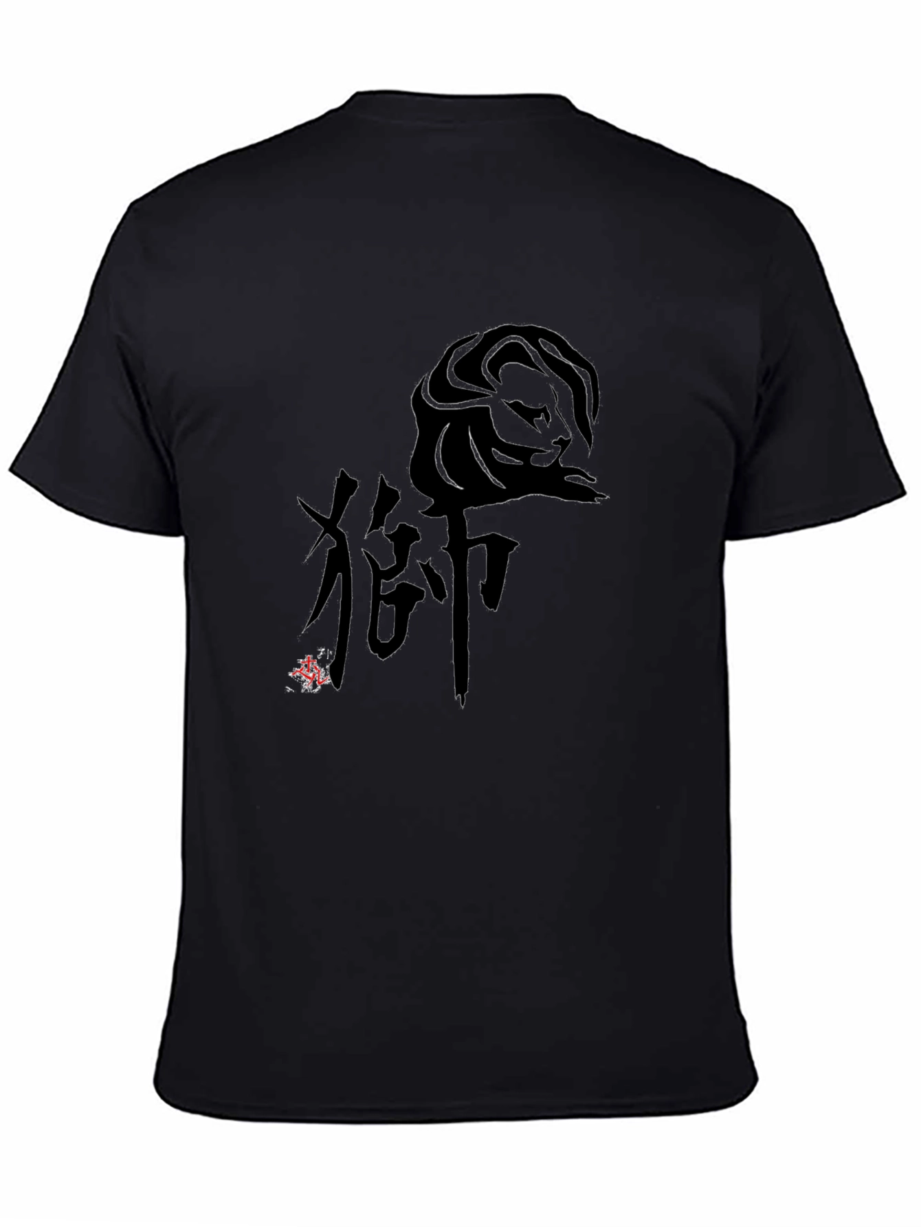 Lion Kanji Graphic Black T-Shirt