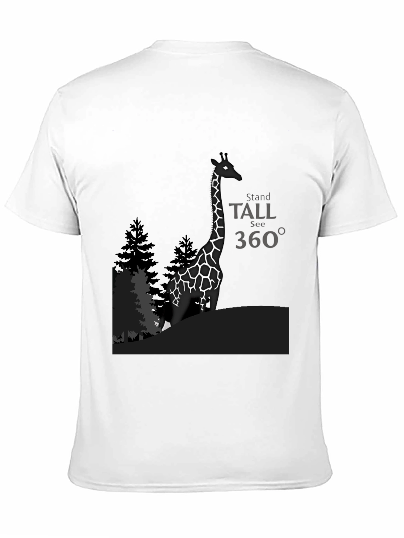 Stand Tall Giraffe Graphic T-Shirt - Black