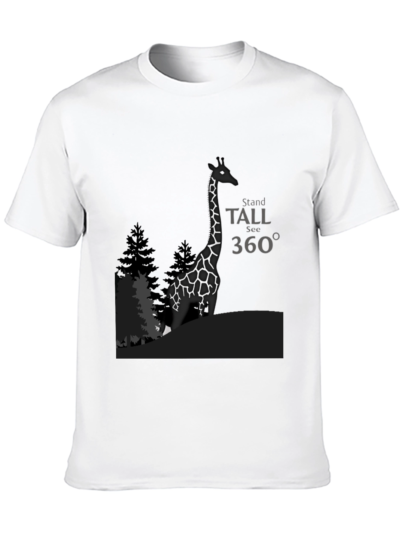 Stand Tall Giraffe Graphic T-Shirt - Black