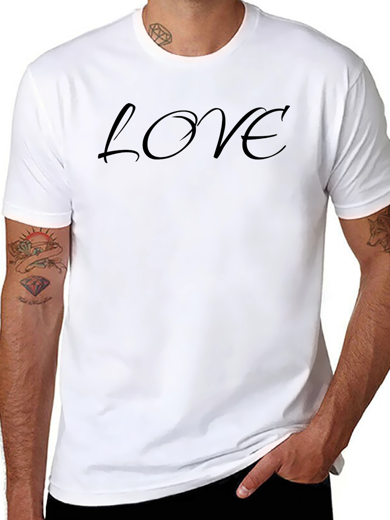Love Script Graphic Tee - Classic Crew Neck T-Shirt