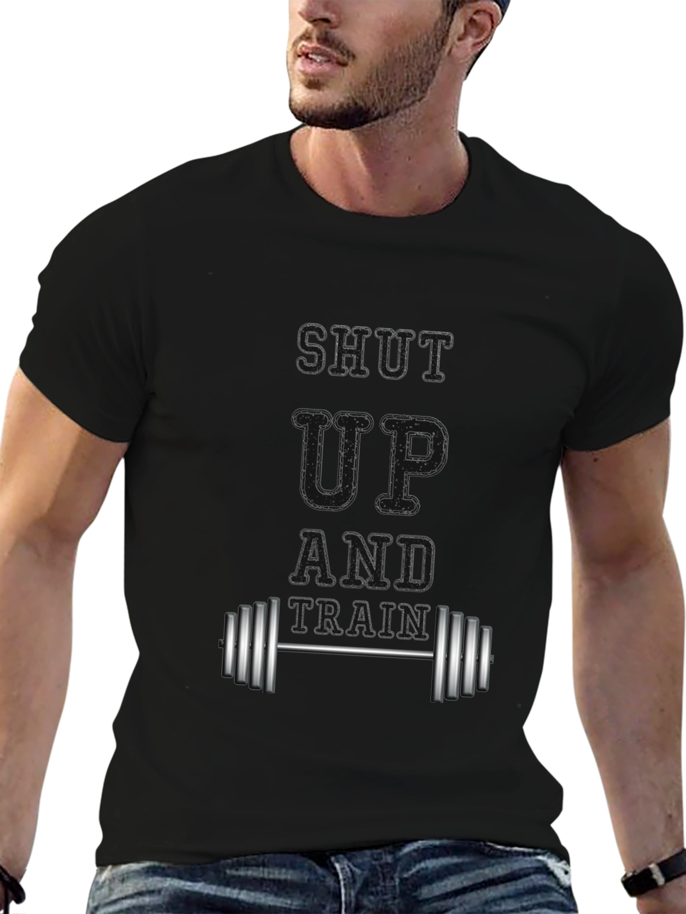 Shut Up and Train Black Graphic Tee
