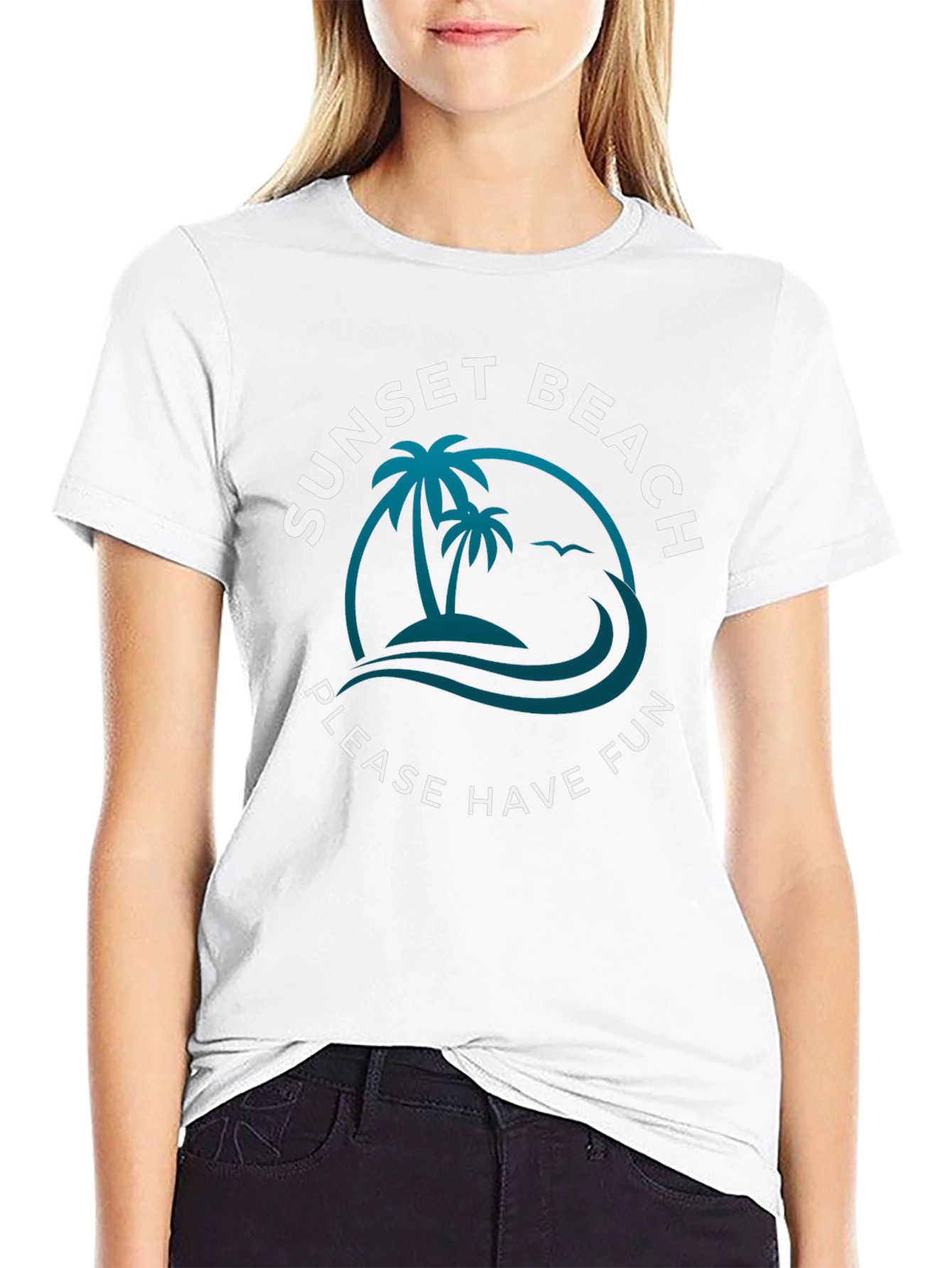 Sunset Beach Fun Graphic Tee