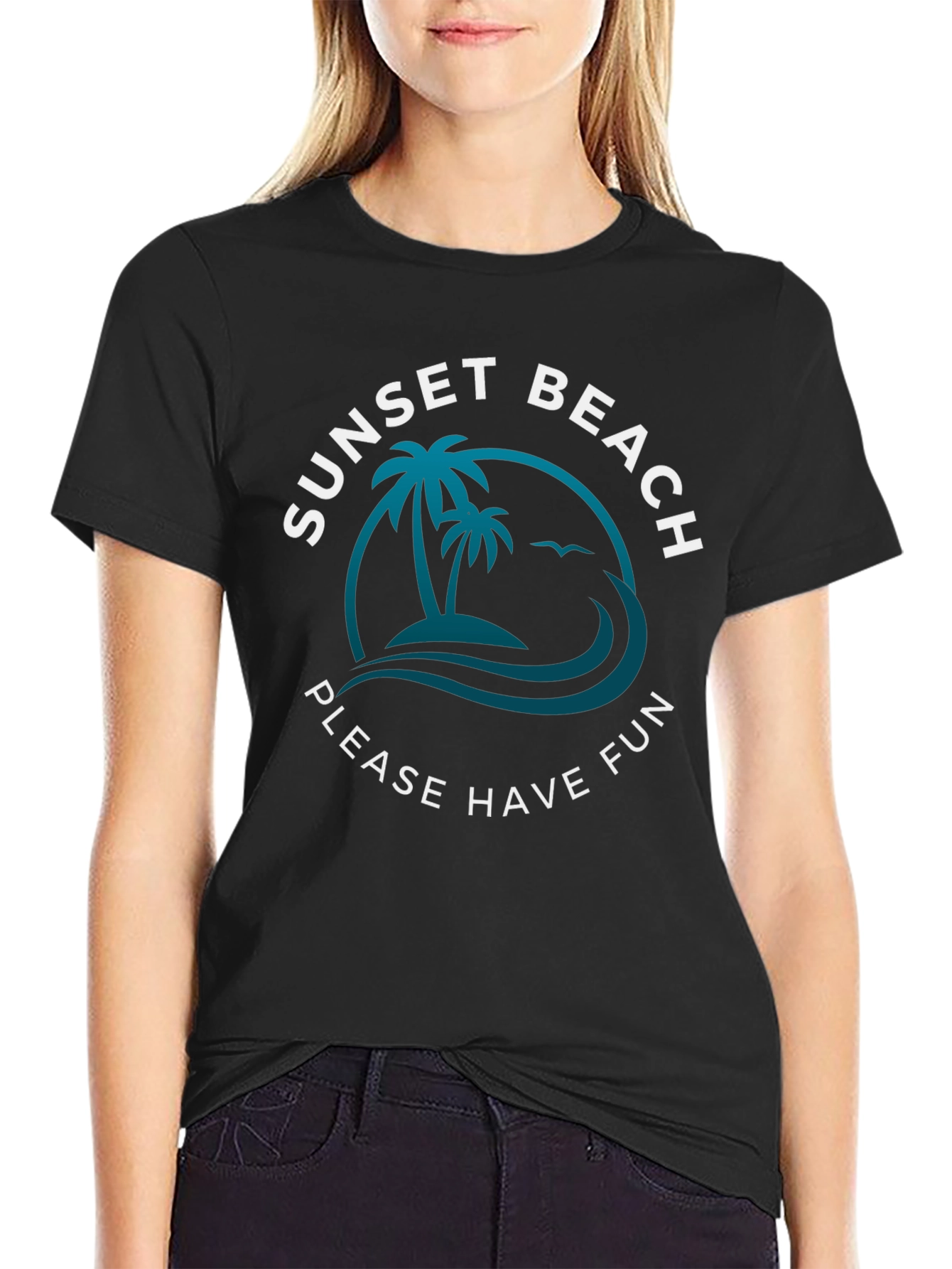 Sunset Beach Fun Graphic Tee
