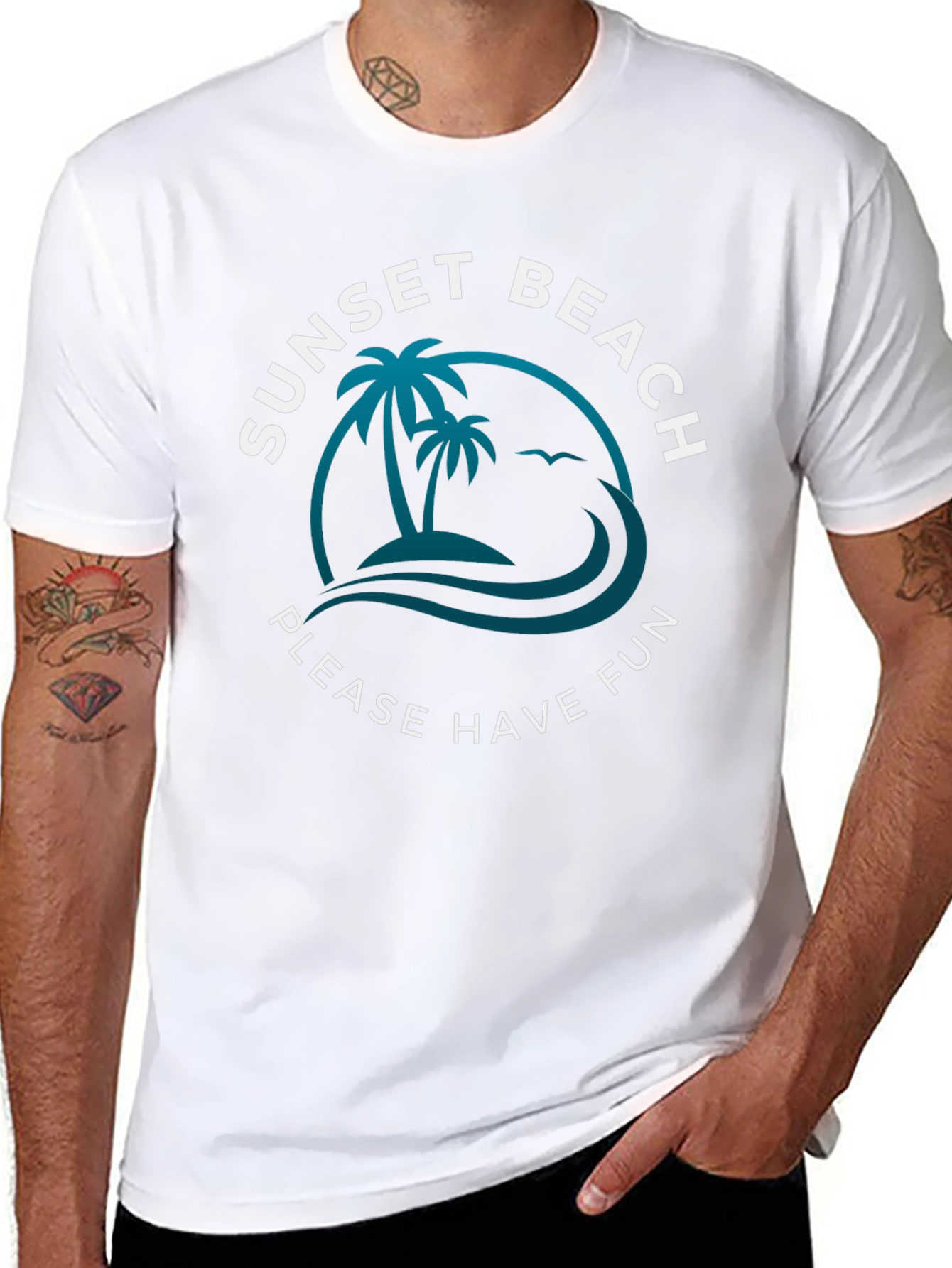 Sunset Beach Fun Graphic Tee
