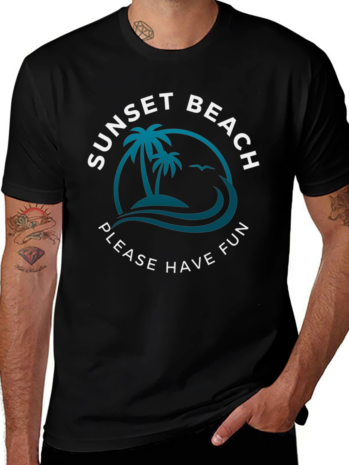 Sunset Beach Fun Graphic Tee