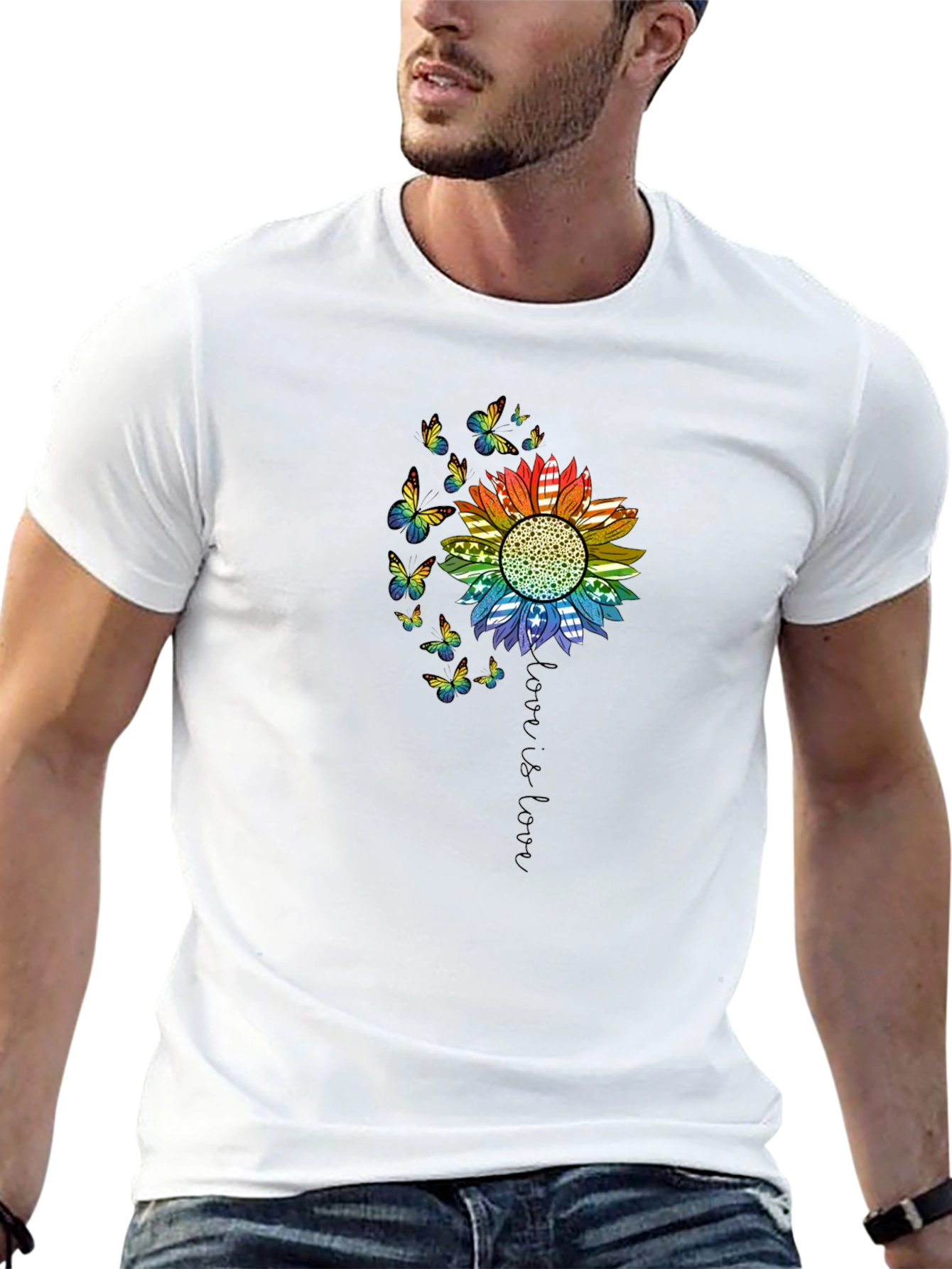 Love is Love Rainbow Sunflower Tee