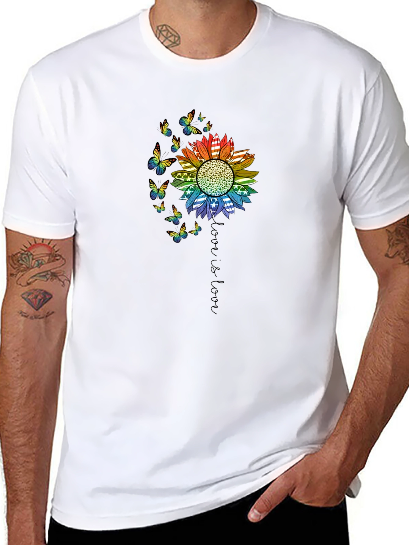 Love is Love Rainbow Sunflower Tee