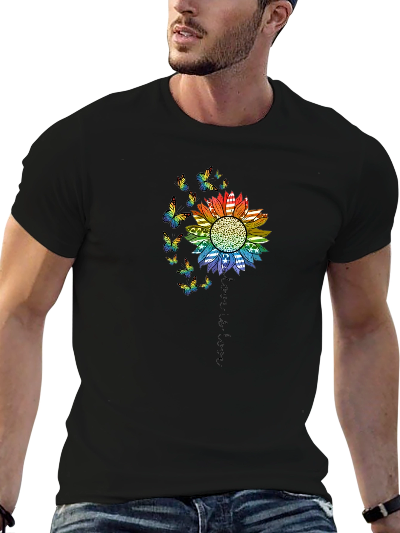 Love is Love Rainbow Sunflower Tee