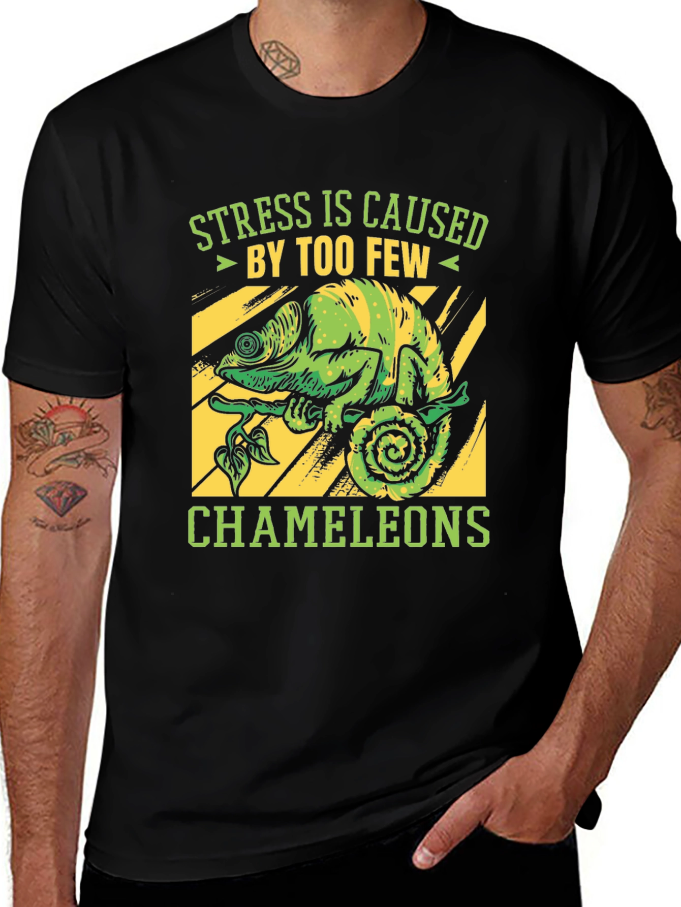 Funny Chameleon Graphic Tee - Stress Relief T-Shirt