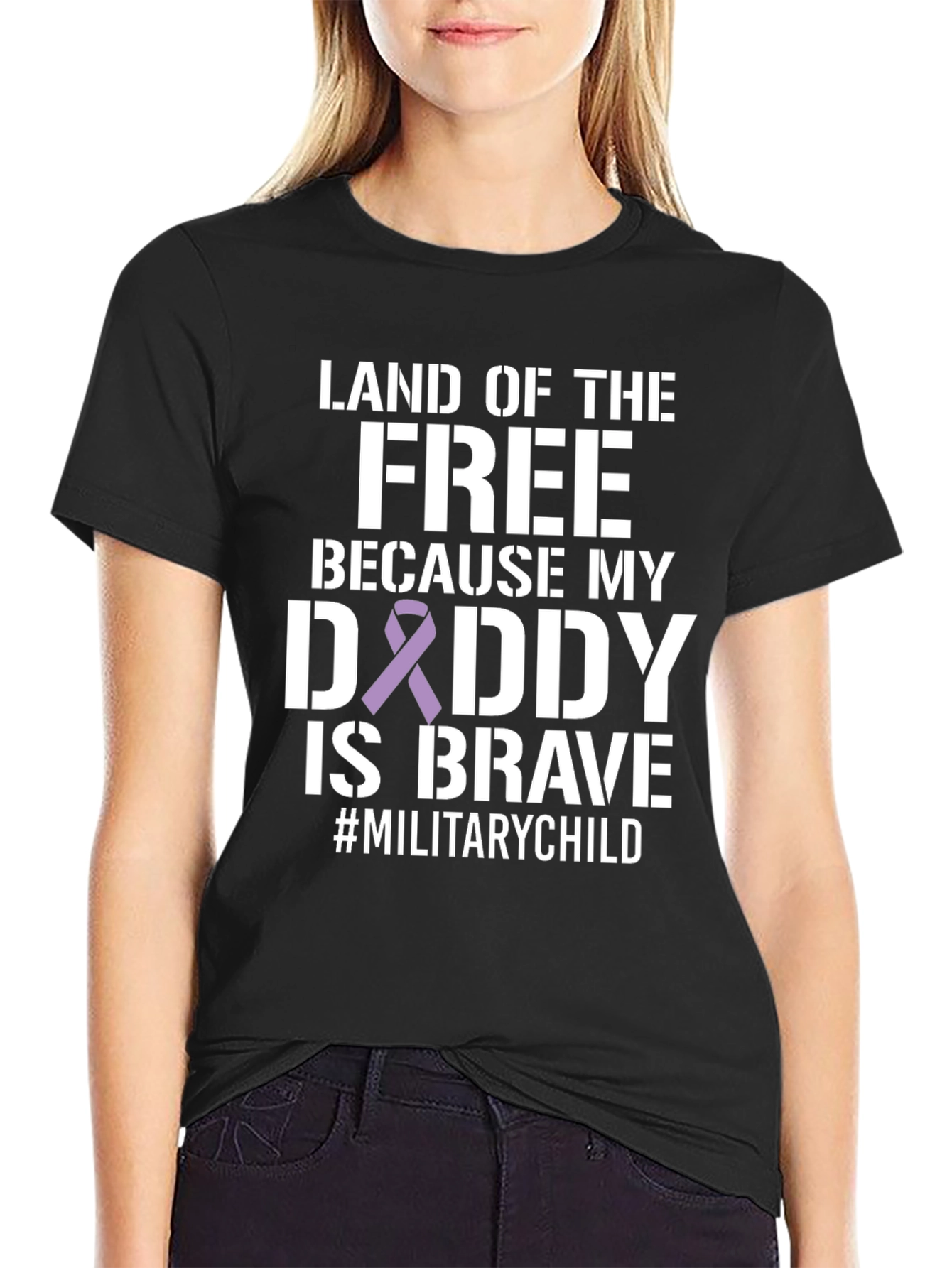 Land of the Free Military Child Graphic Tee