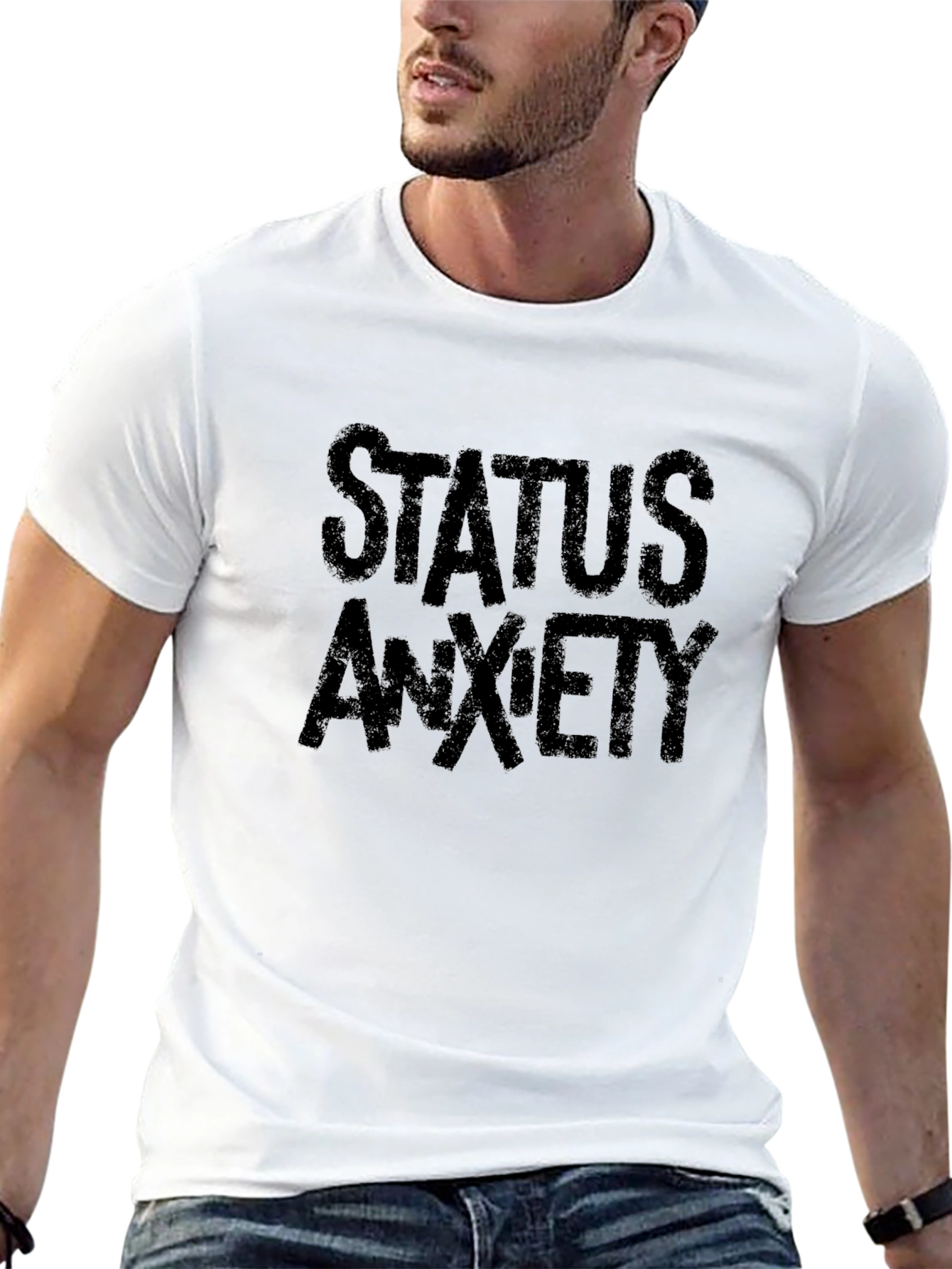 Status Anxiety Black Graphic T-Shirt