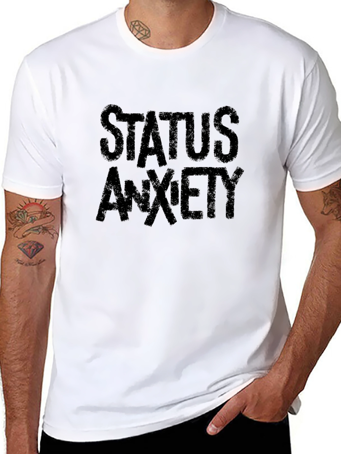 Status Anxiety Black Graphic T-Shirt