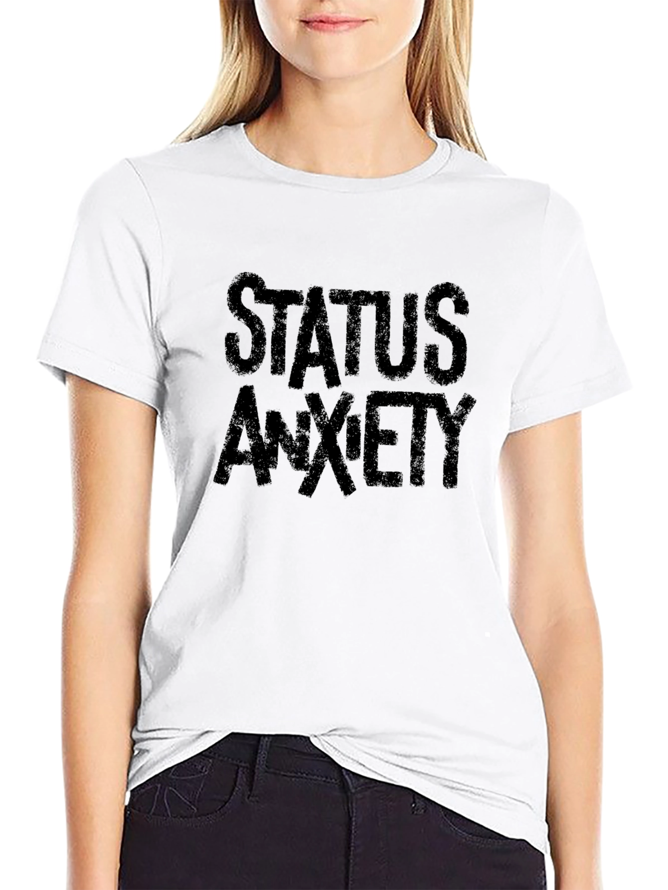 Status Anxiety Black Graphic T-Shirt