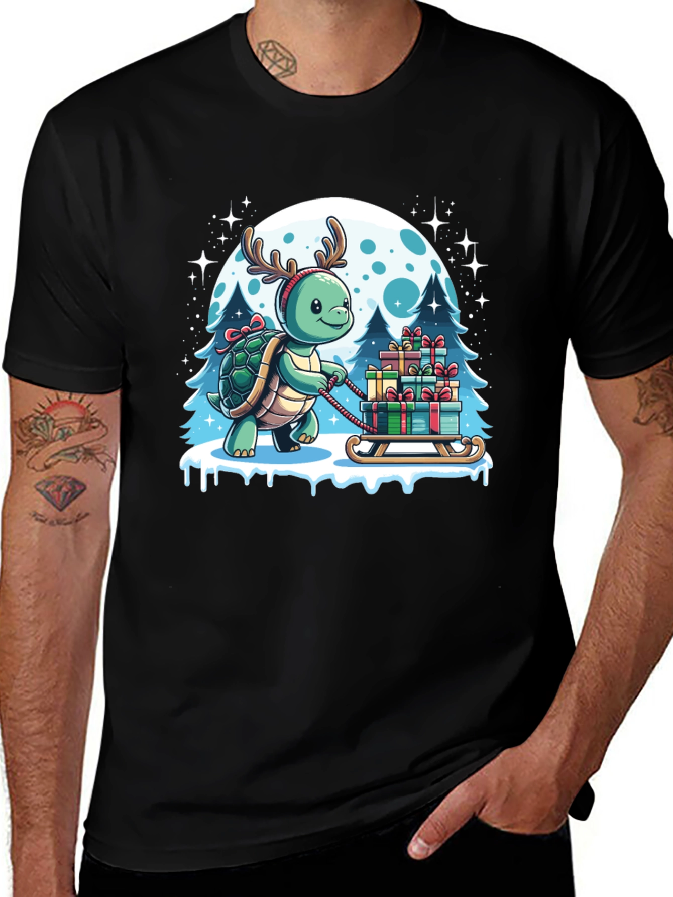Festive Turtle Christmas T-Shirt