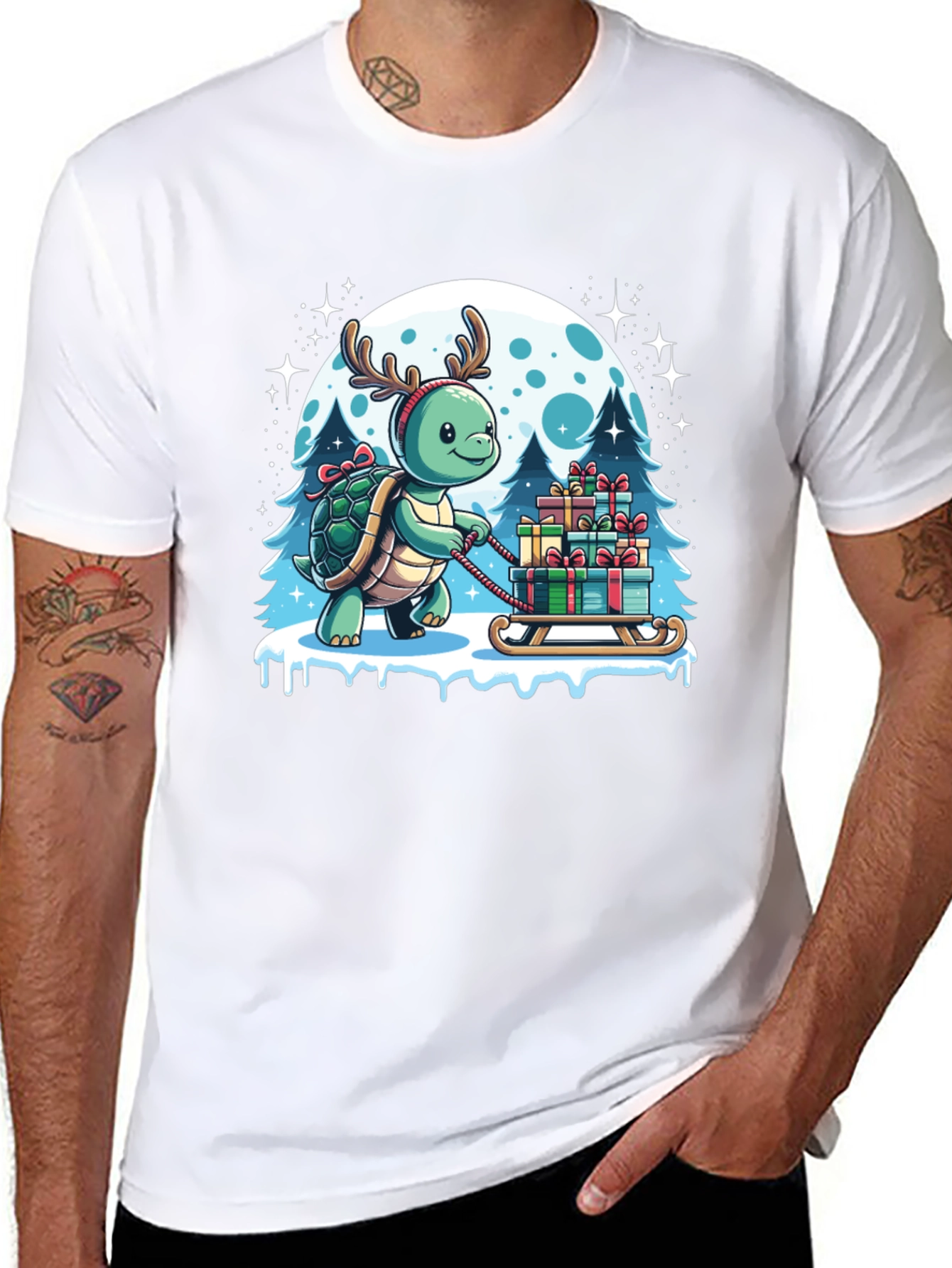 Festive Turtle Christmas T-Shirt