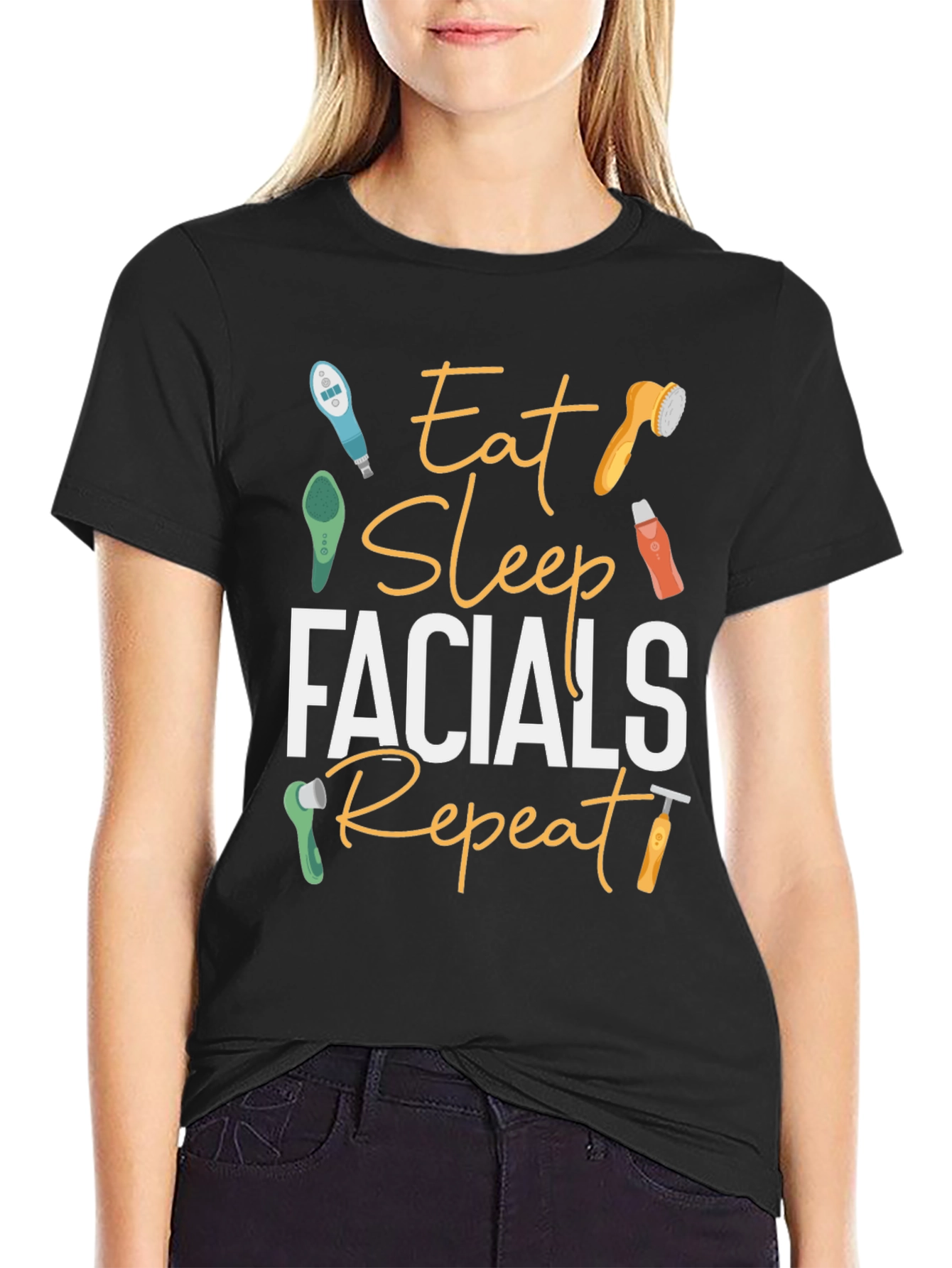 Eat Sleep Facials Repeat T-Shirt