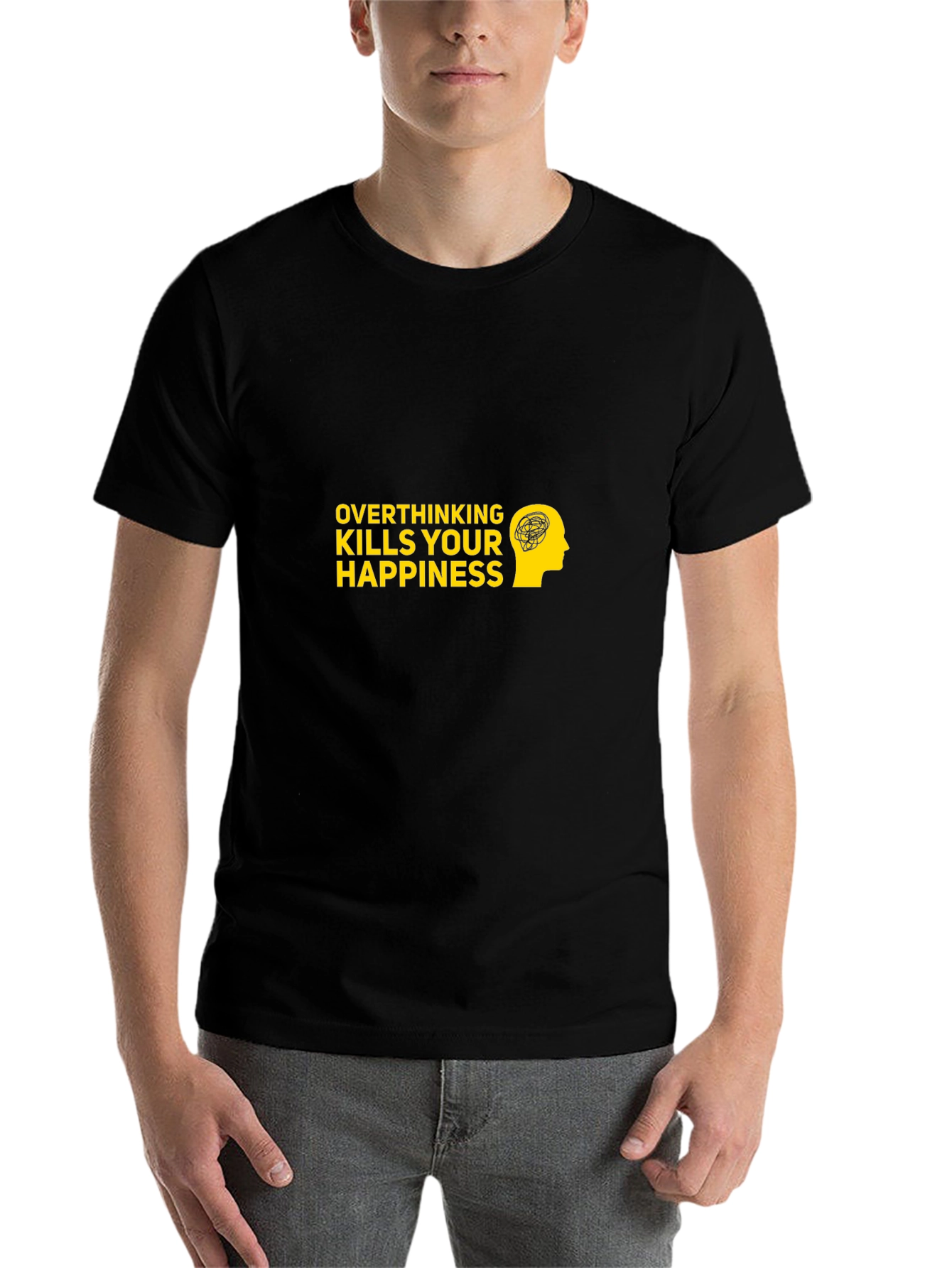 Overthinking Kills T-Shirt - Black Cotton Graphic Tee