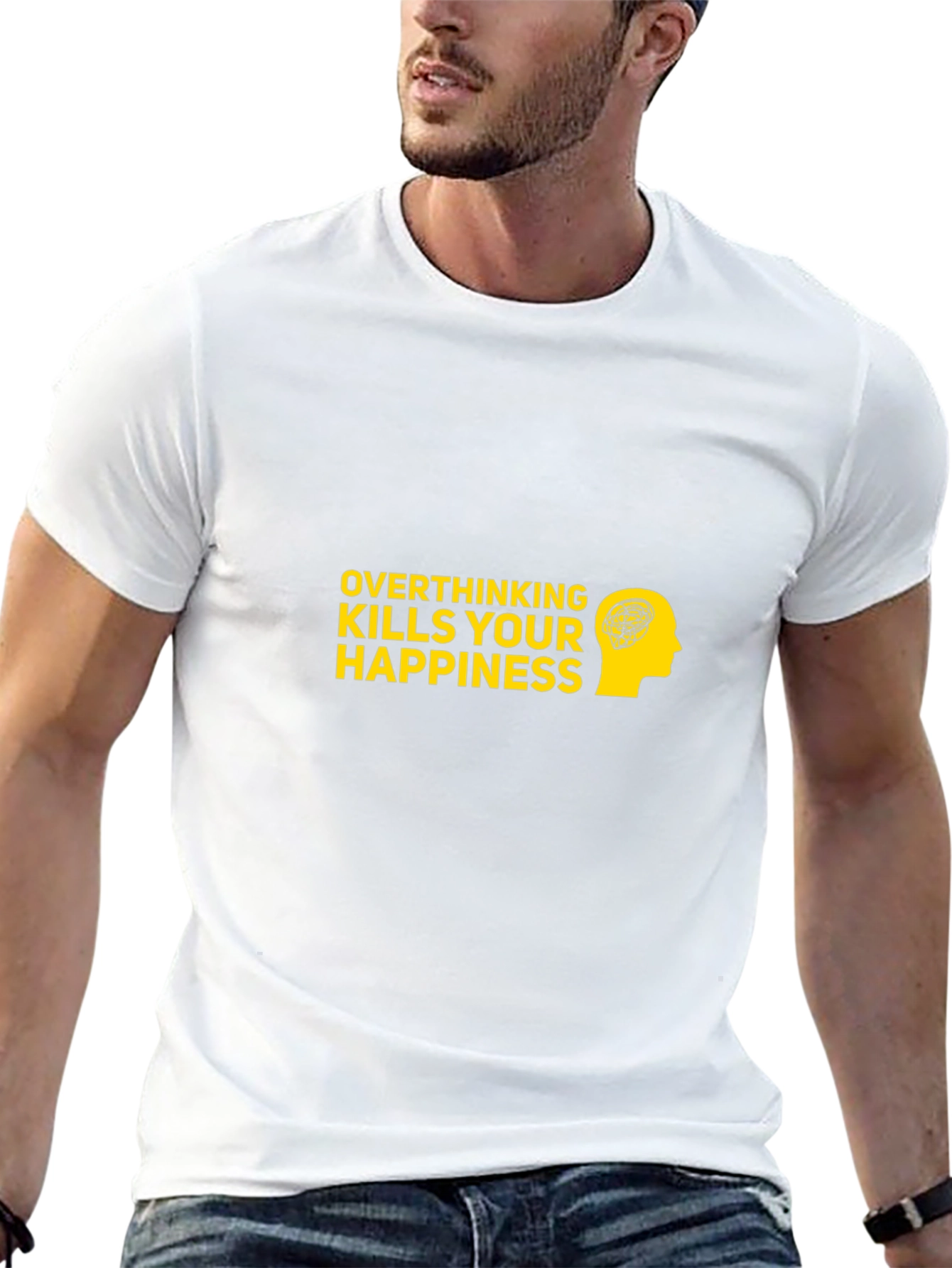Overthinking Kills T-Shirt - Black Cotton Graphic Tee