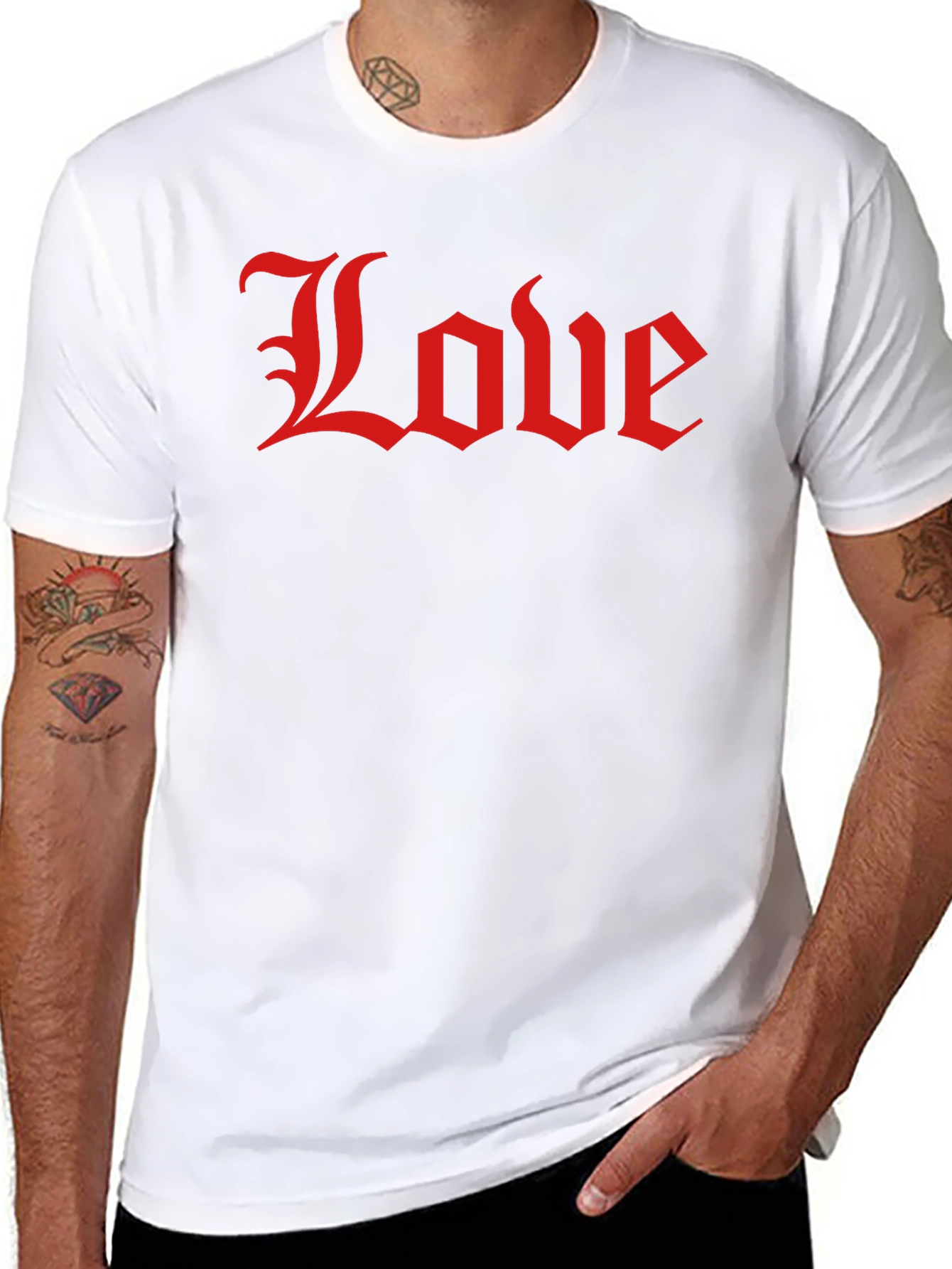 Love Gothic Script Black T-Shirt